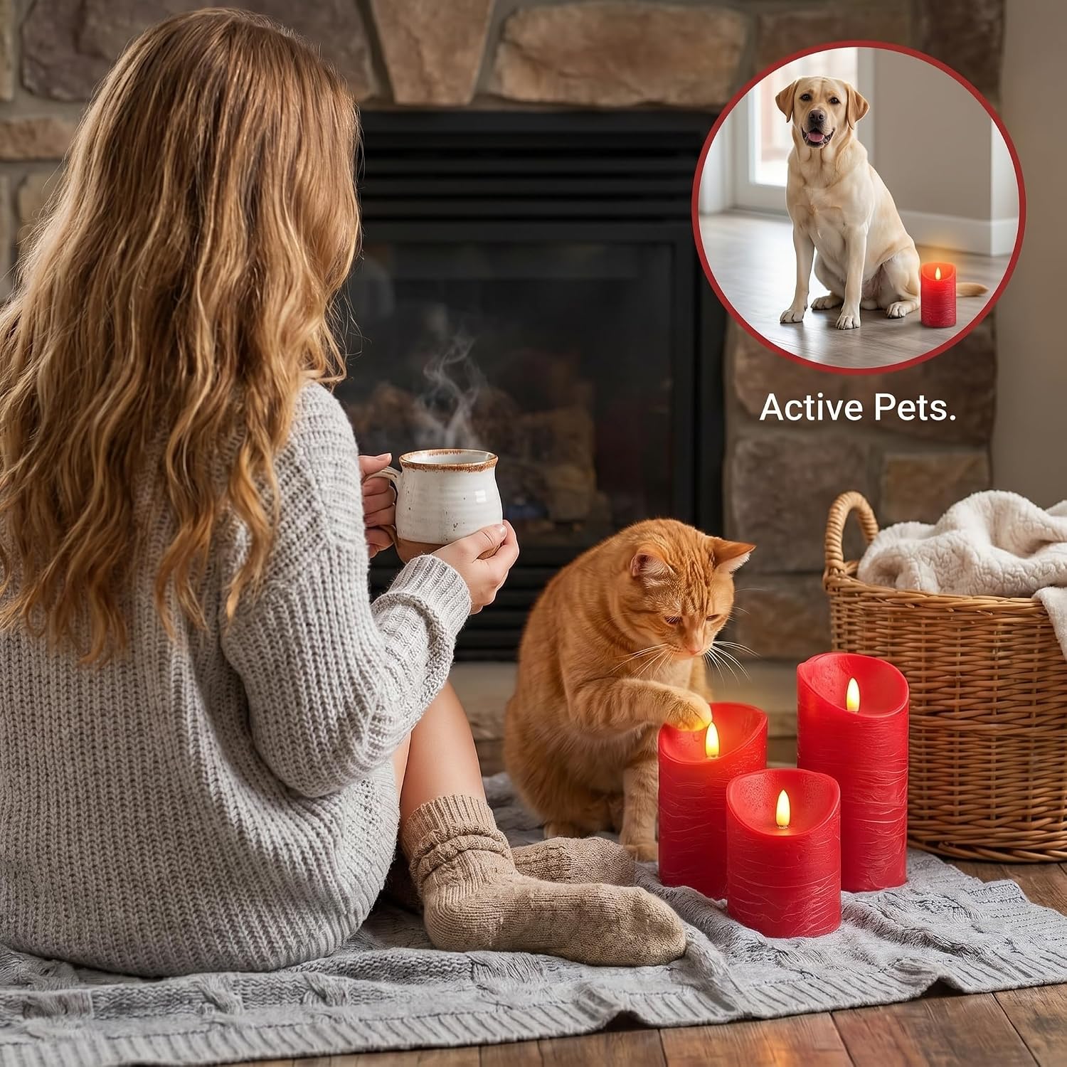 VENTA Flickering Flameless Candles with Remote Control - Led Candles Battery Operated - Battery Operated Candle for