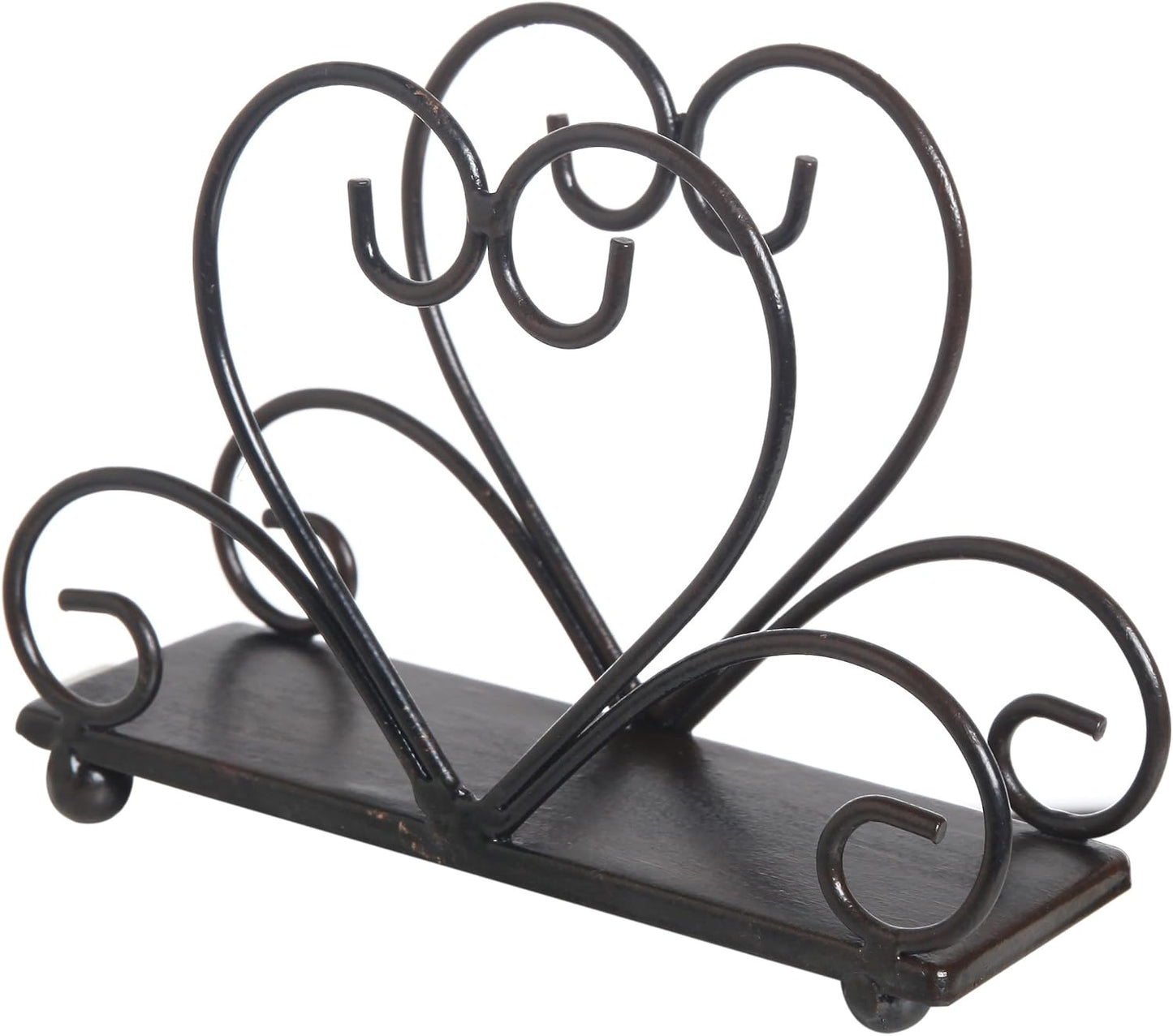 Metal Table Napkin Holder Freestanding Tissue Dispenser / Black