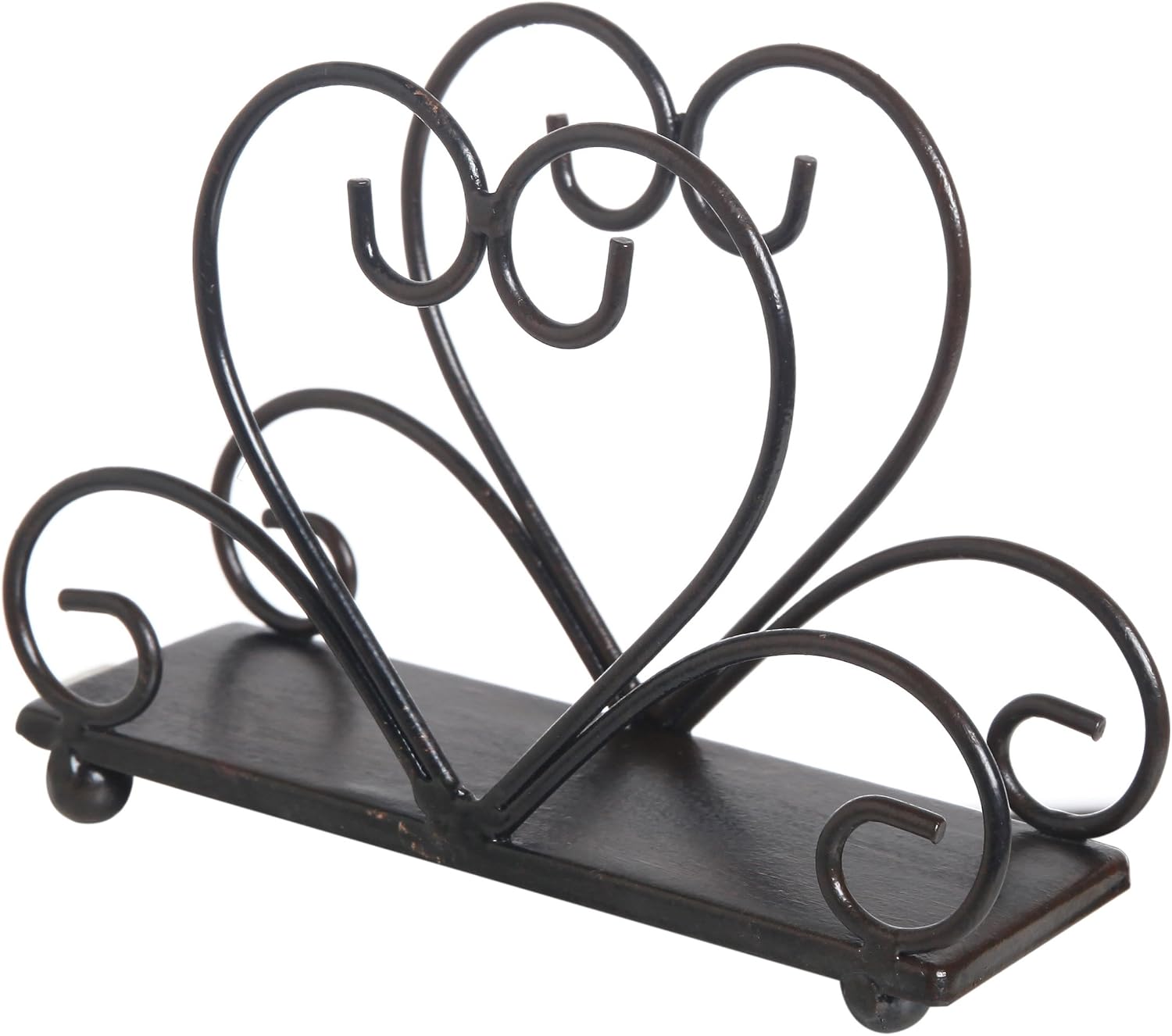 Metal Table Napkin Holder Freestanding Tissue Dispenser / Black