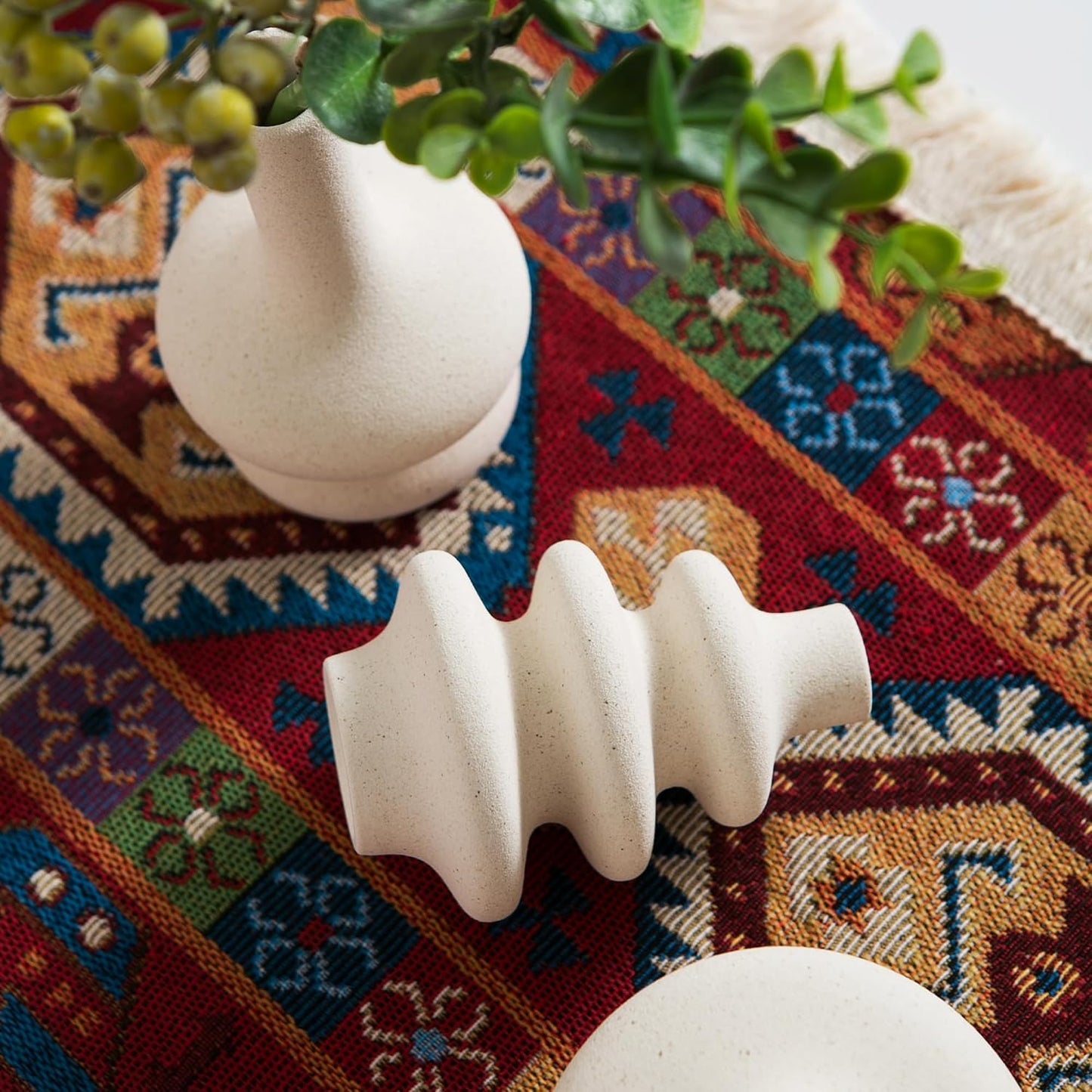 Small White Ceramic Vases / Matte White Vase / Set of 5