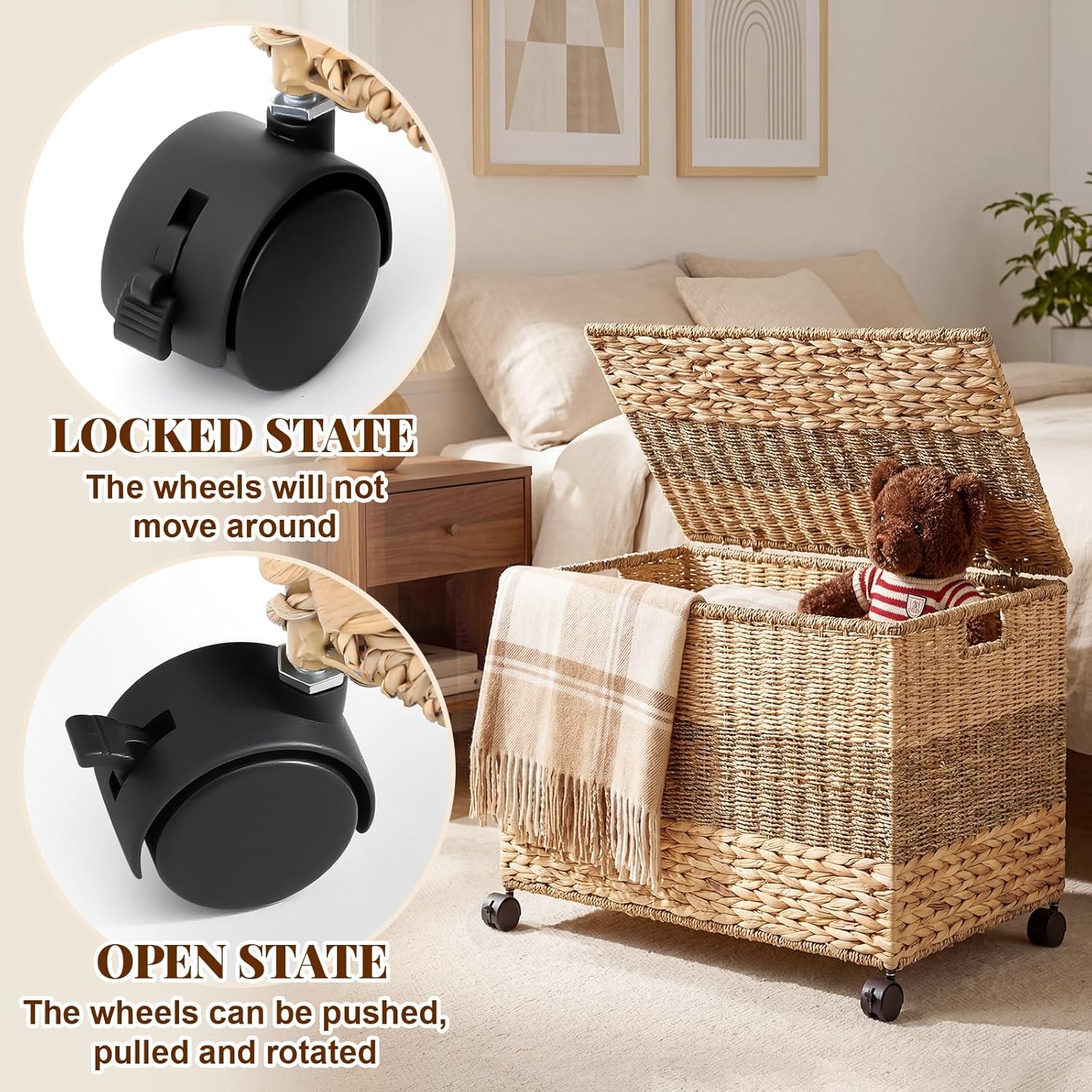 17.2 Gallon in Wicker Storage Trunk / Tricolor / 22 x 13 x 13.8 / 17.2 Gallon In