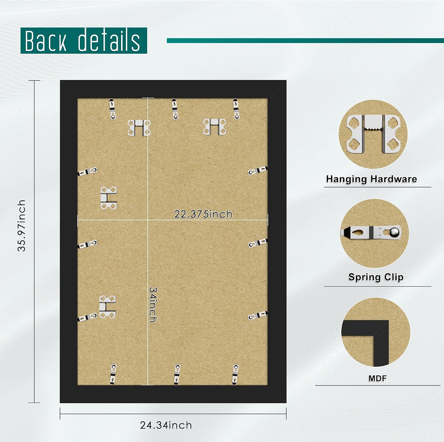 22.375x34 Black Poster Frame, Picture Frame for Wall, 3 Pack | Fits 18x24 Photos With Mat or 22.375x34 Without Mat