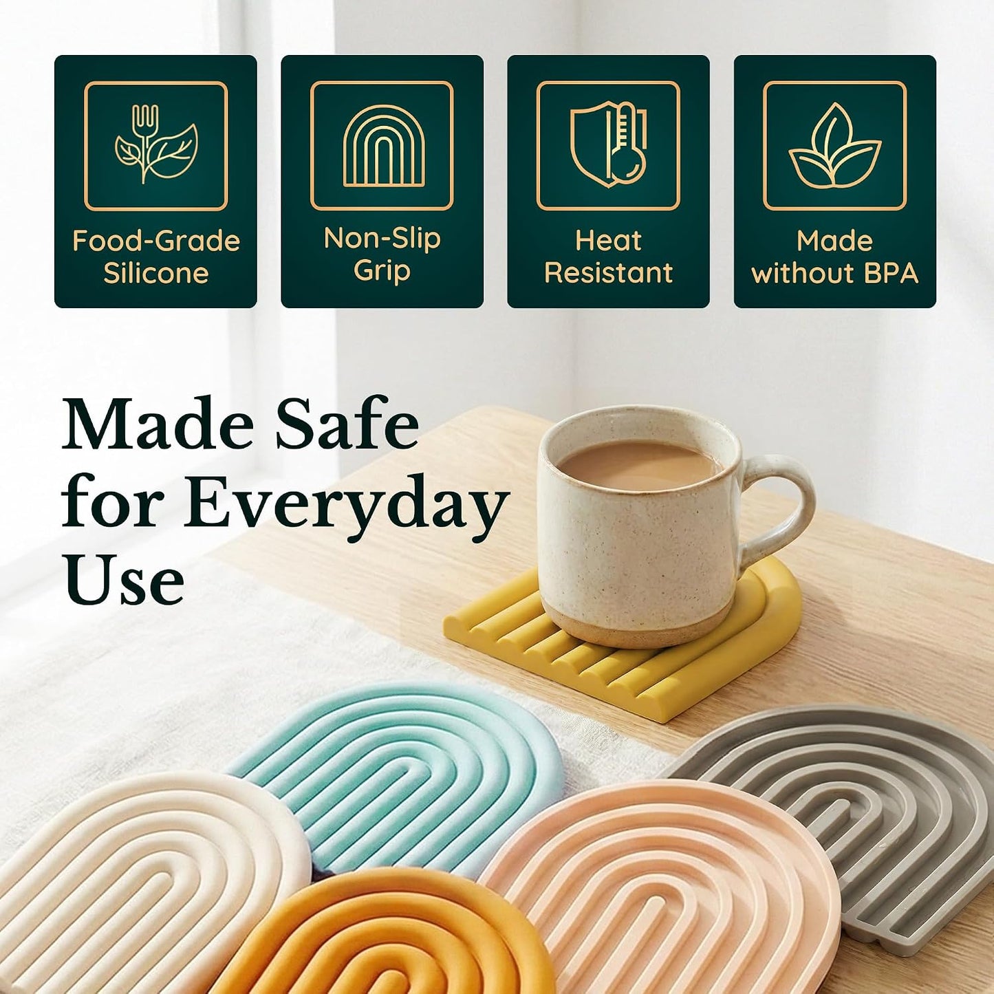 Non-Slip Pot Holders / Sunflower Yellow