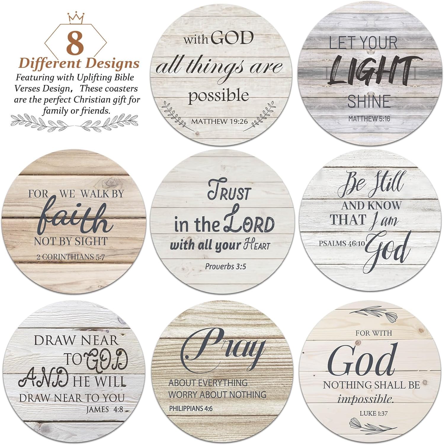Holder / Absorbent Drink Coasters / Set of 8