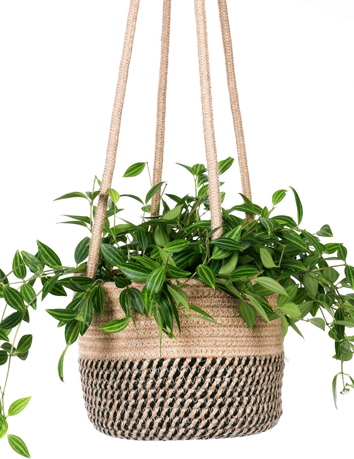Hanging Planter Basket Rope Woven Plant Hangers Indoor Hanging Plant Holder Up to 7" Pot / Jute