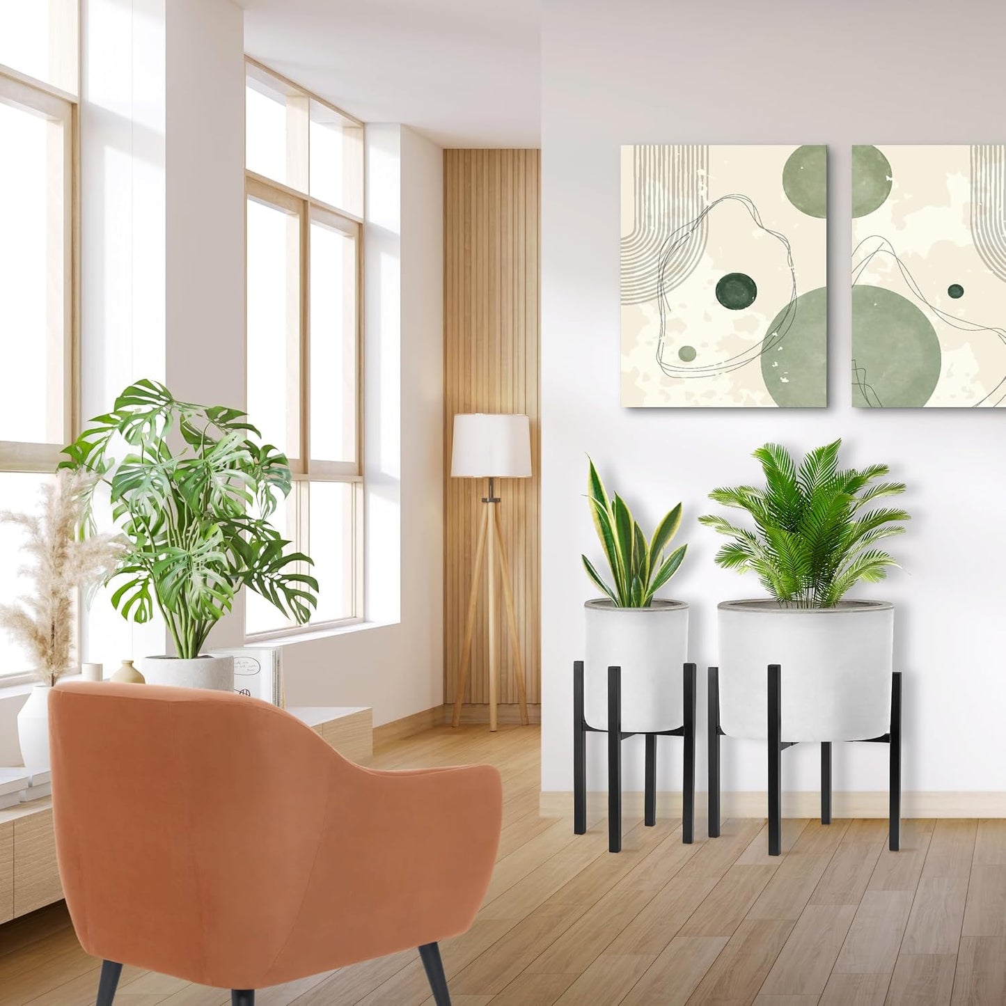 Sorbus Adjustable Metal Plant Stand – Mid Century Style Flower Pot Holder, 10 to 16 Inches Planter Stand for Modern