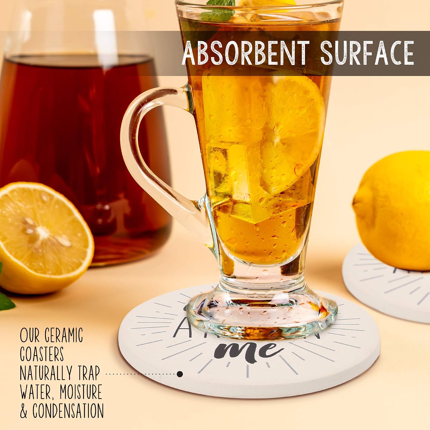 Bar Room Decor / 4" Diameter, Round / Set of 6