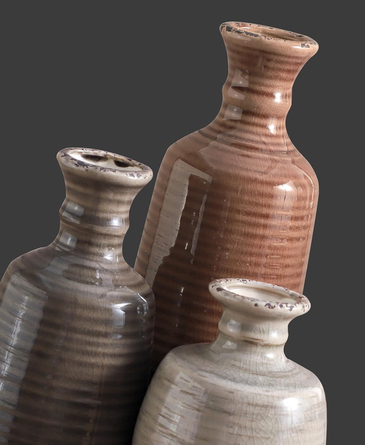 Ceramic Vases / 011 Vase Set - Brown / Set of 3