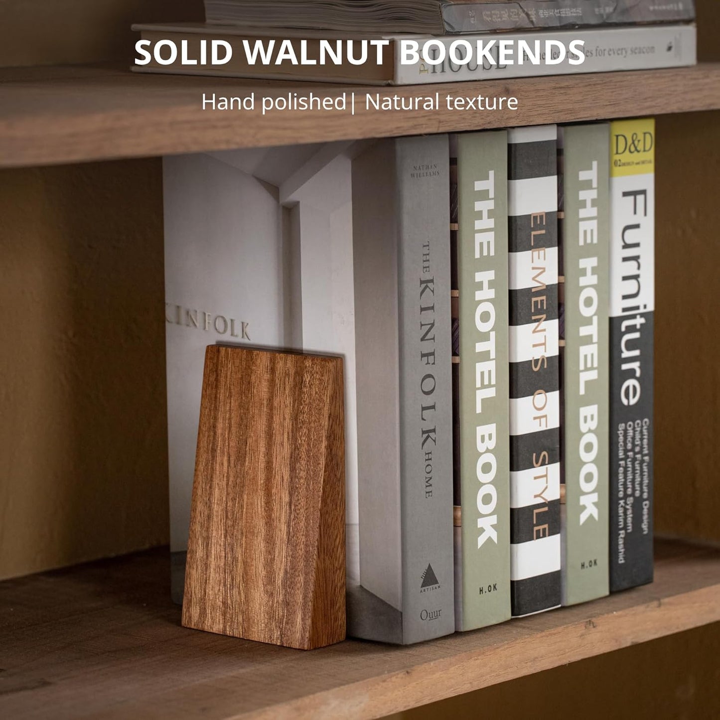 Thickened Wooden Bookends for Heavy Books / Brown