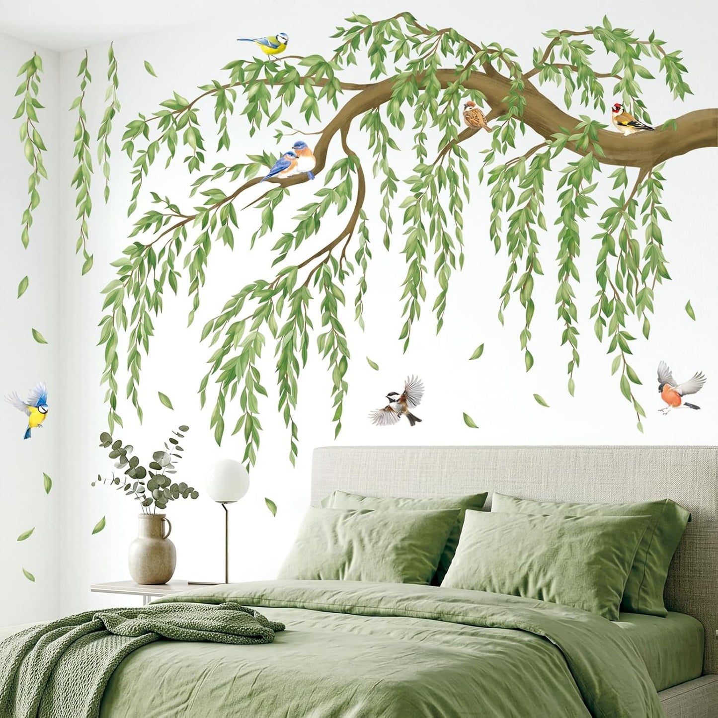 Leaves & Birds Wall Stickers / Green
