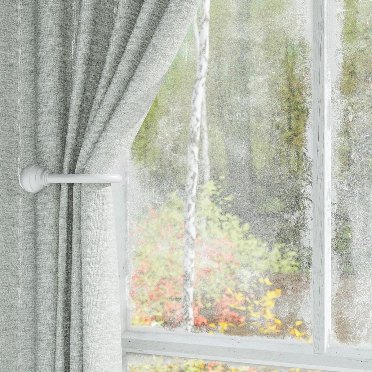 Hion Curtain Holdbacks White 6pcs, Curtain Tiebacks Wall Mounted Hooks | Curtain Holders for Drapes, One-Piece Metal