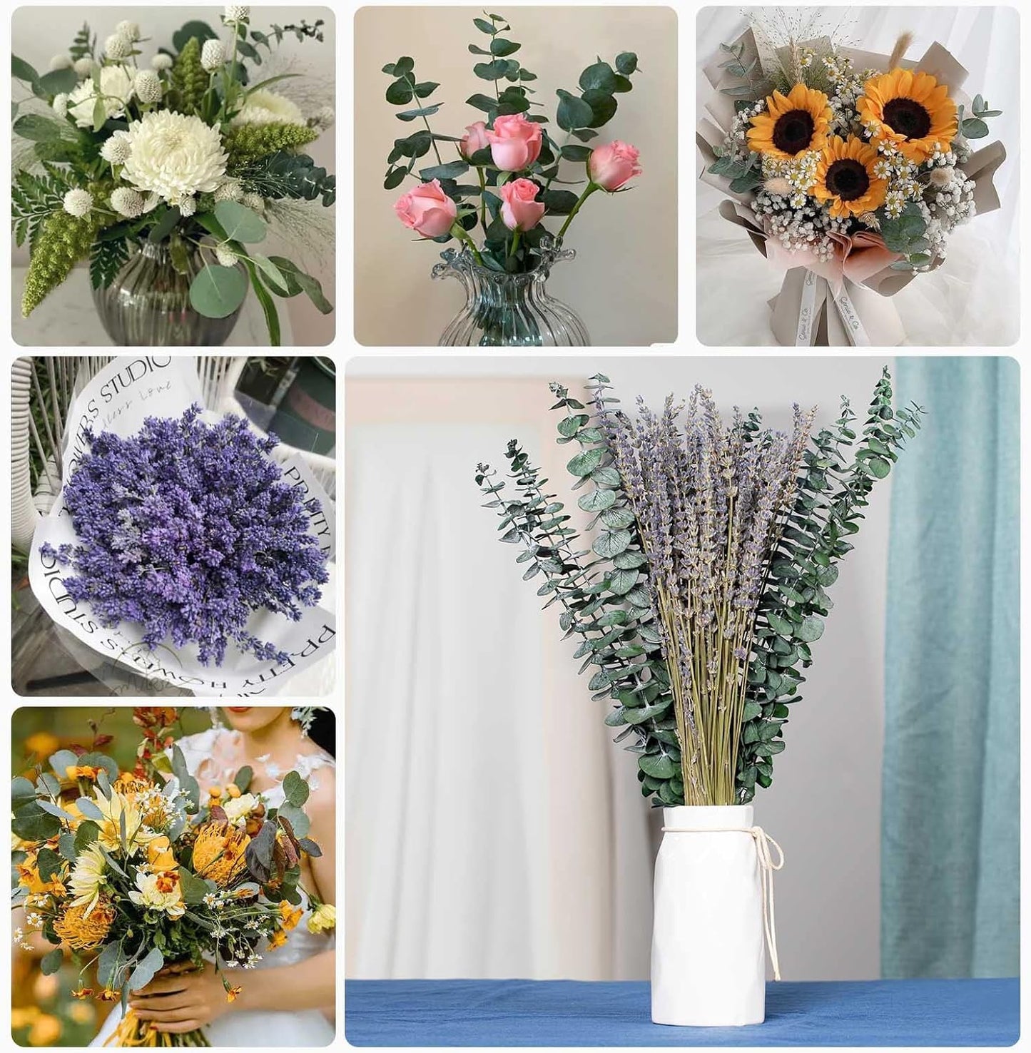 Lavender Flowers Bundle for Shower / Natural / Set of 115