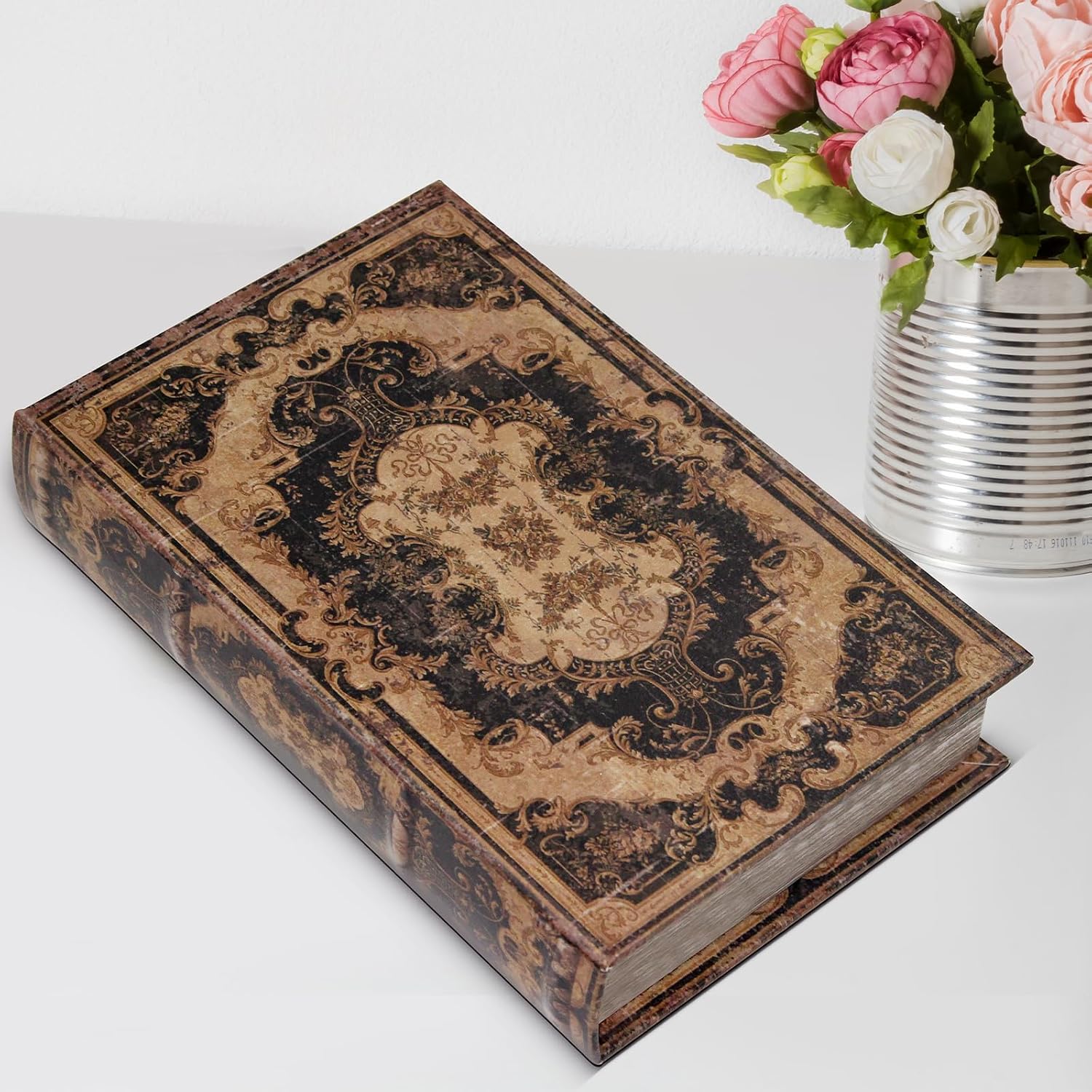 Vintage Faux Wood Book Box / Vintage Pattern