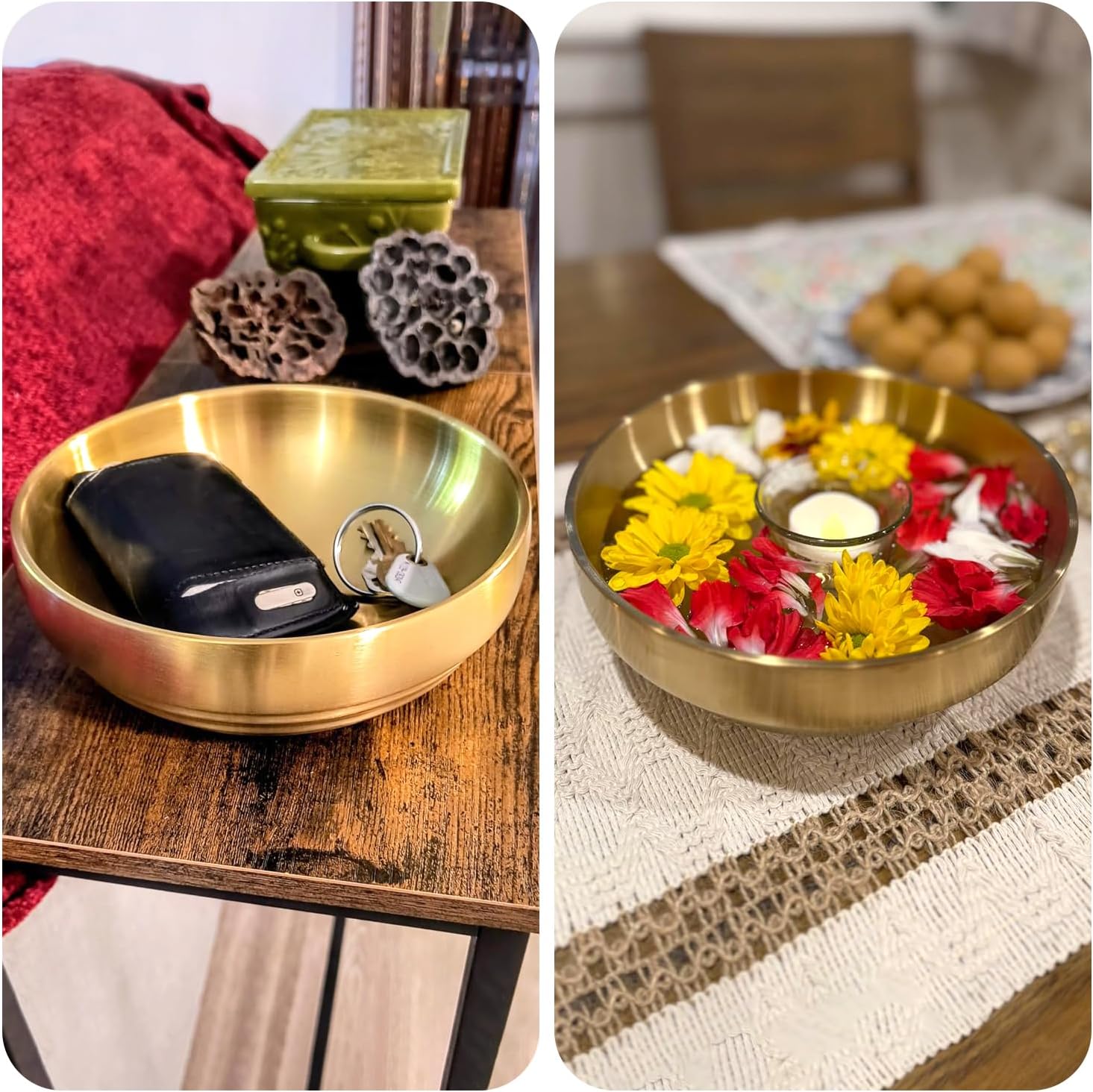 Modern Fruit Bowl / Gold / 7.4 Inch