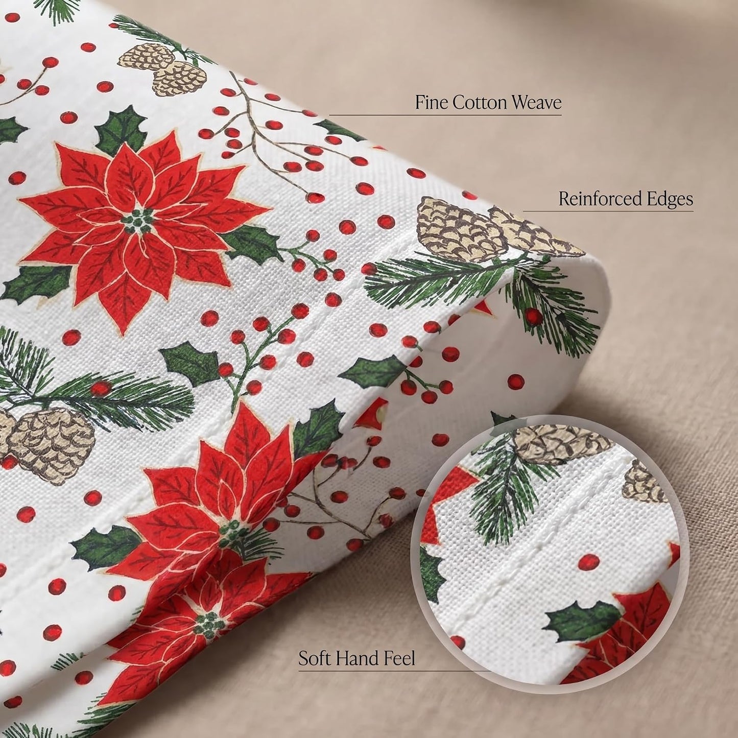 Urban Villa Cloth Napkins Cotton 20x20 (Set of 12) Pinecone