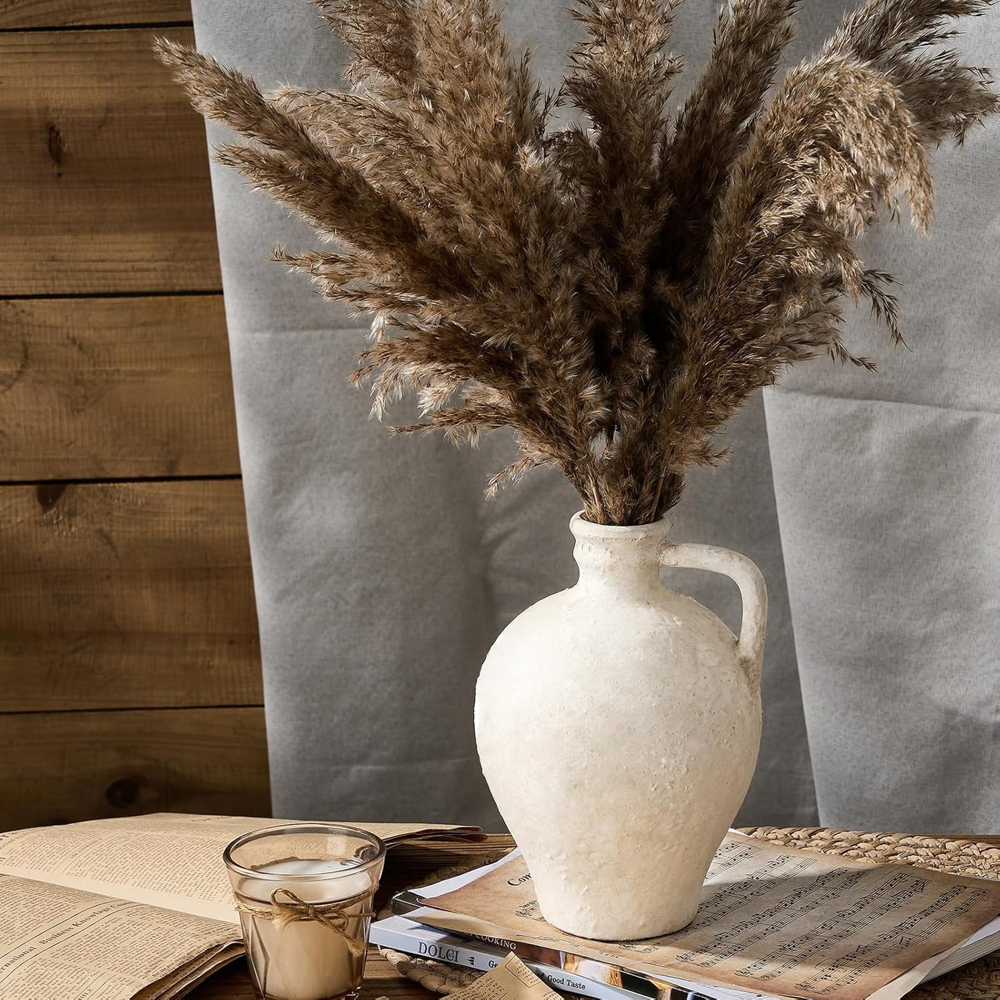 Ceramic Rustic Farmhouse Vase / 8.25 Inch / Off-white