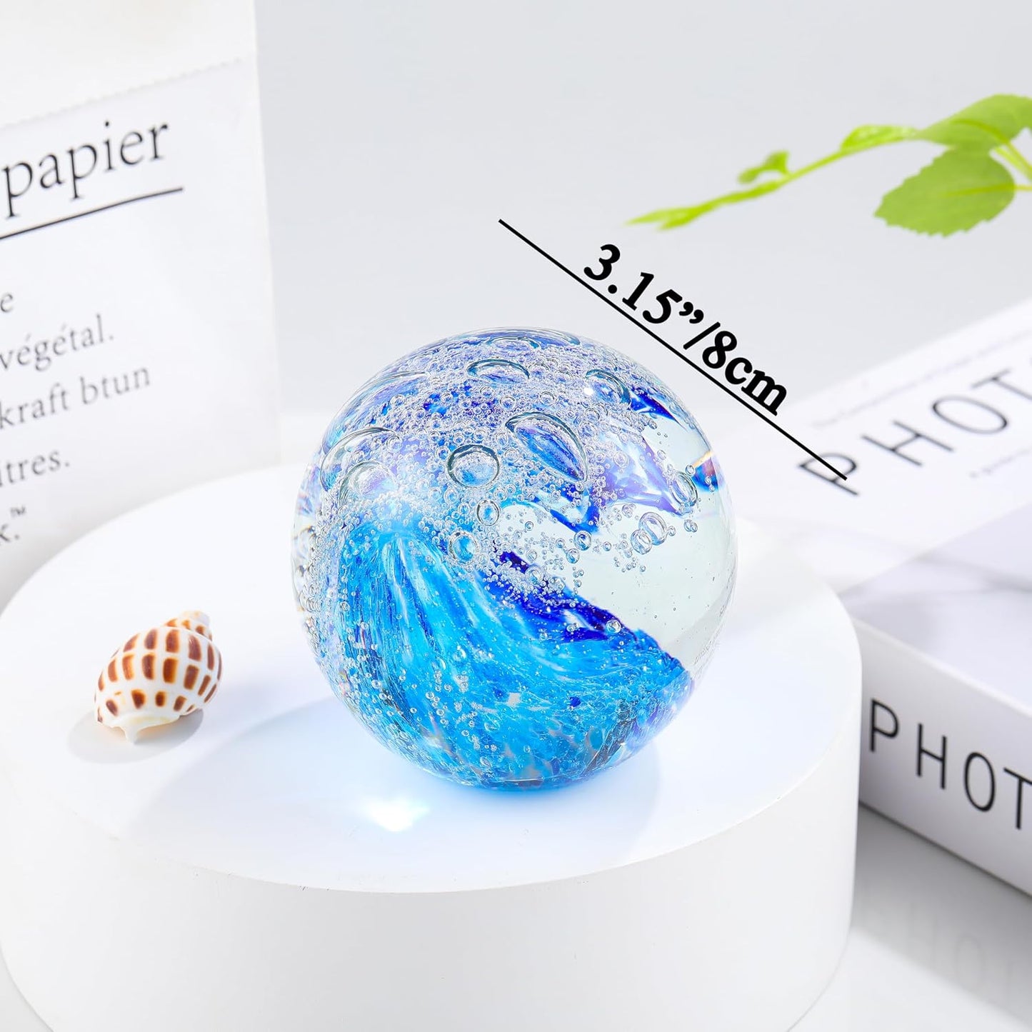 Glass Collectible Figurines Spere / Sky Blue