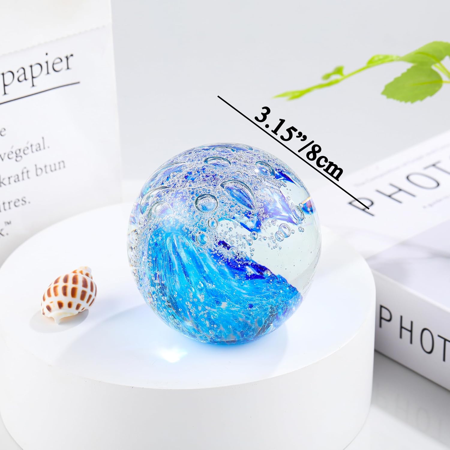 Glass Collectible Figurines Spere / Sky Blue