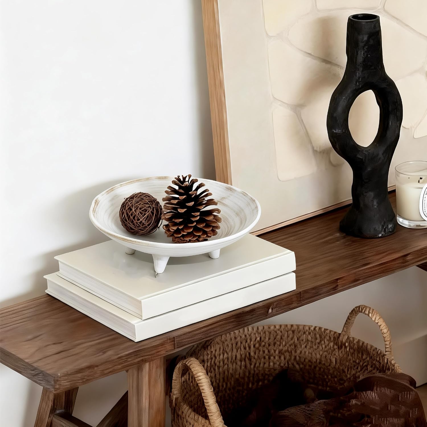 Small Wabi-Sabi Ceramic Bowl / White / 6 Inch