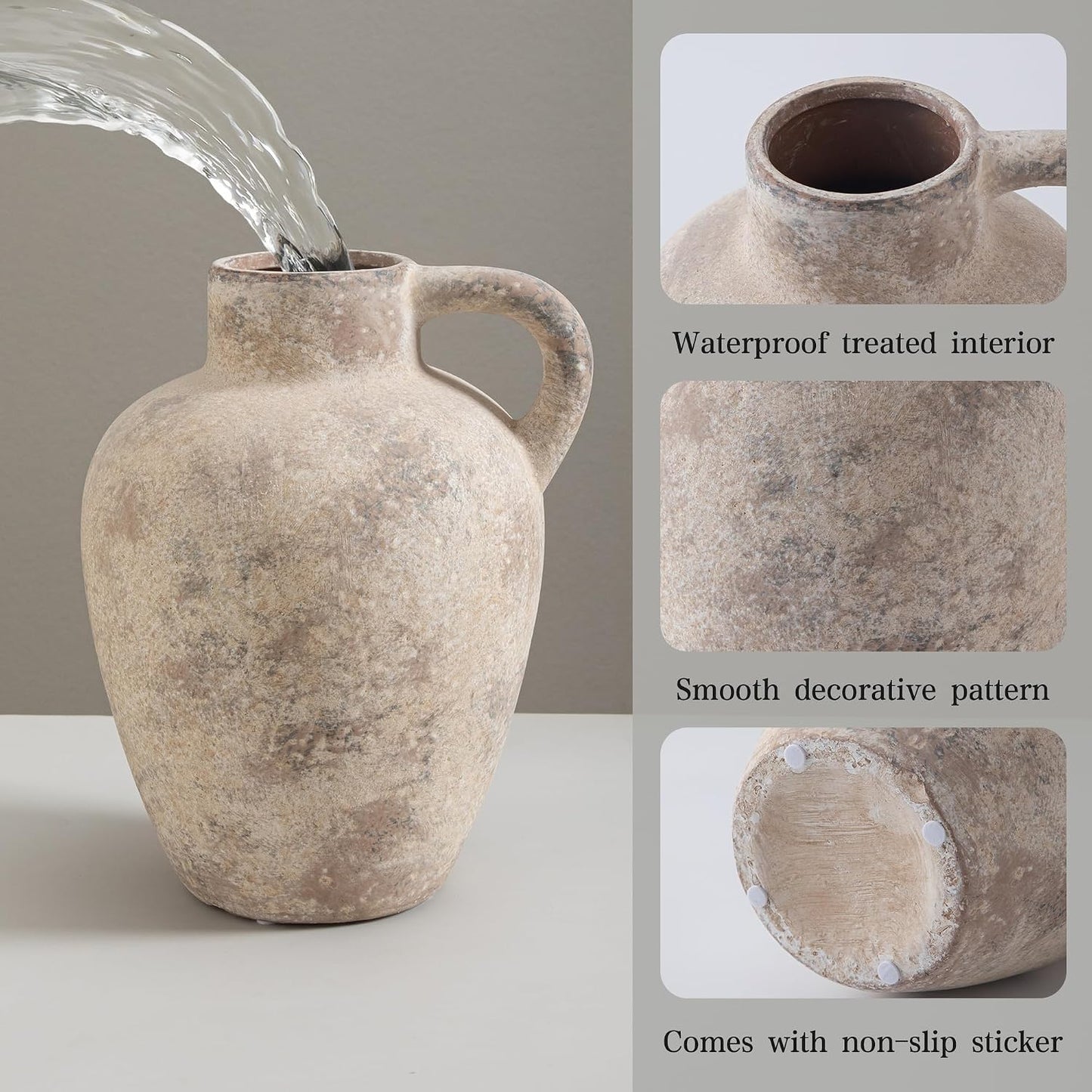 8.85" Handmade Ceramic Vase / Farmhouse-8.85in-3