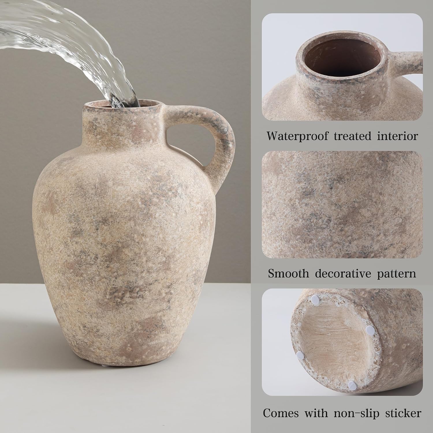 8.85" Handmade Ceramic Vase / Farmhouse-8.85in-3