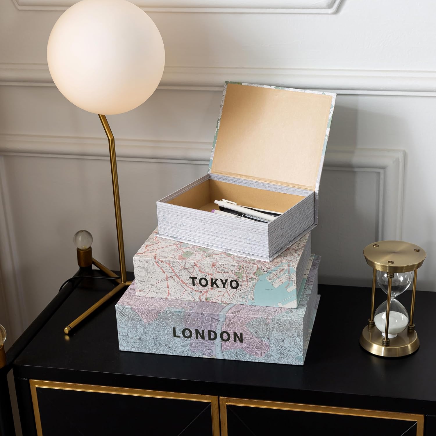 Faux Book Boxes for Storage / Set of 3