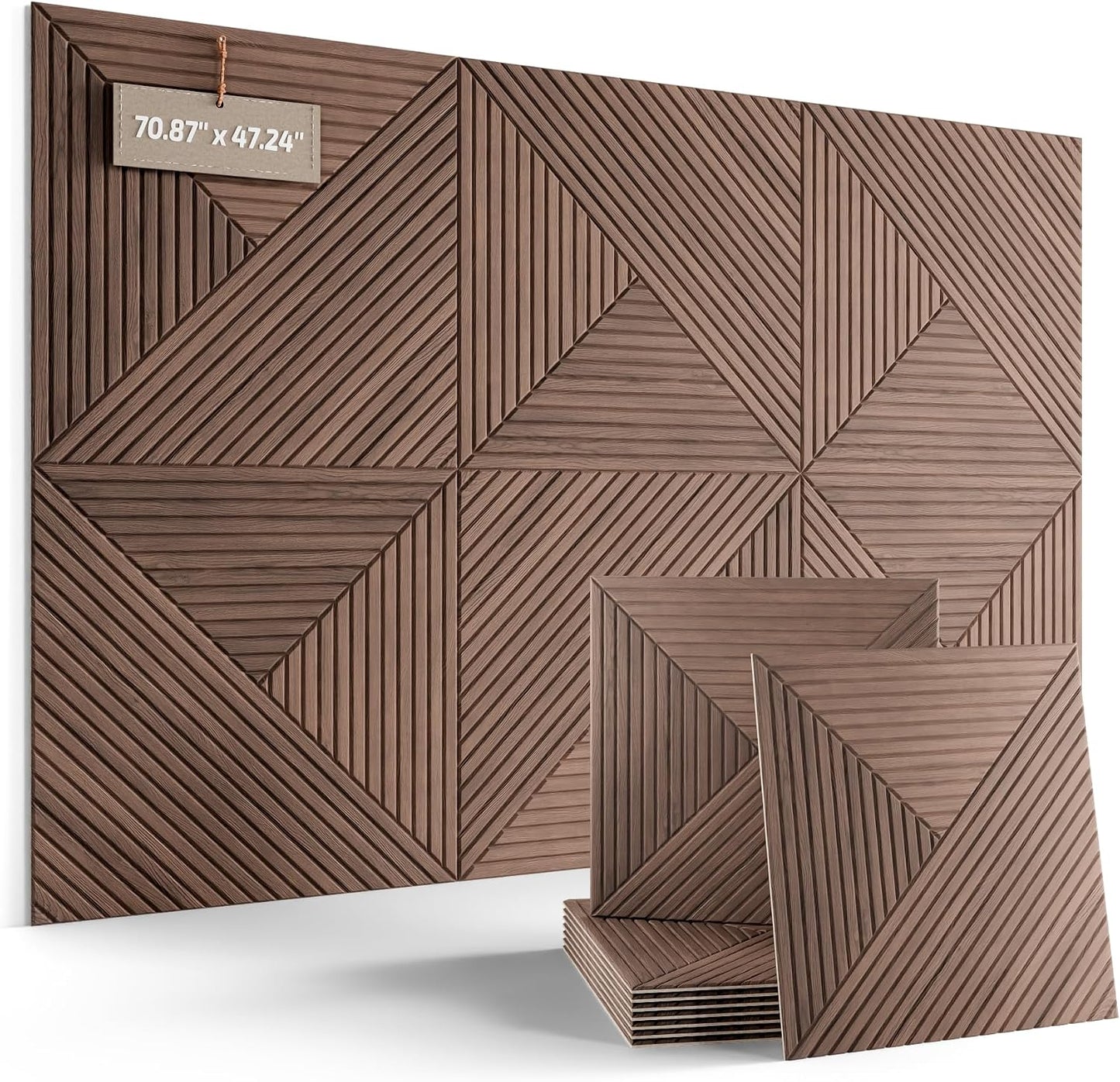 Fluxynara 6-Pack Large Felt Bulletin Board, Walnut Facet