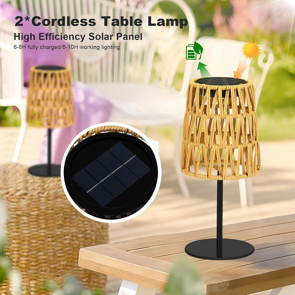 4pcs Solar Table Lamp Outdoor Waterproof: Rechargeable LED Solar Lantern for Garden Yard, Solar Lights Outside Cordless