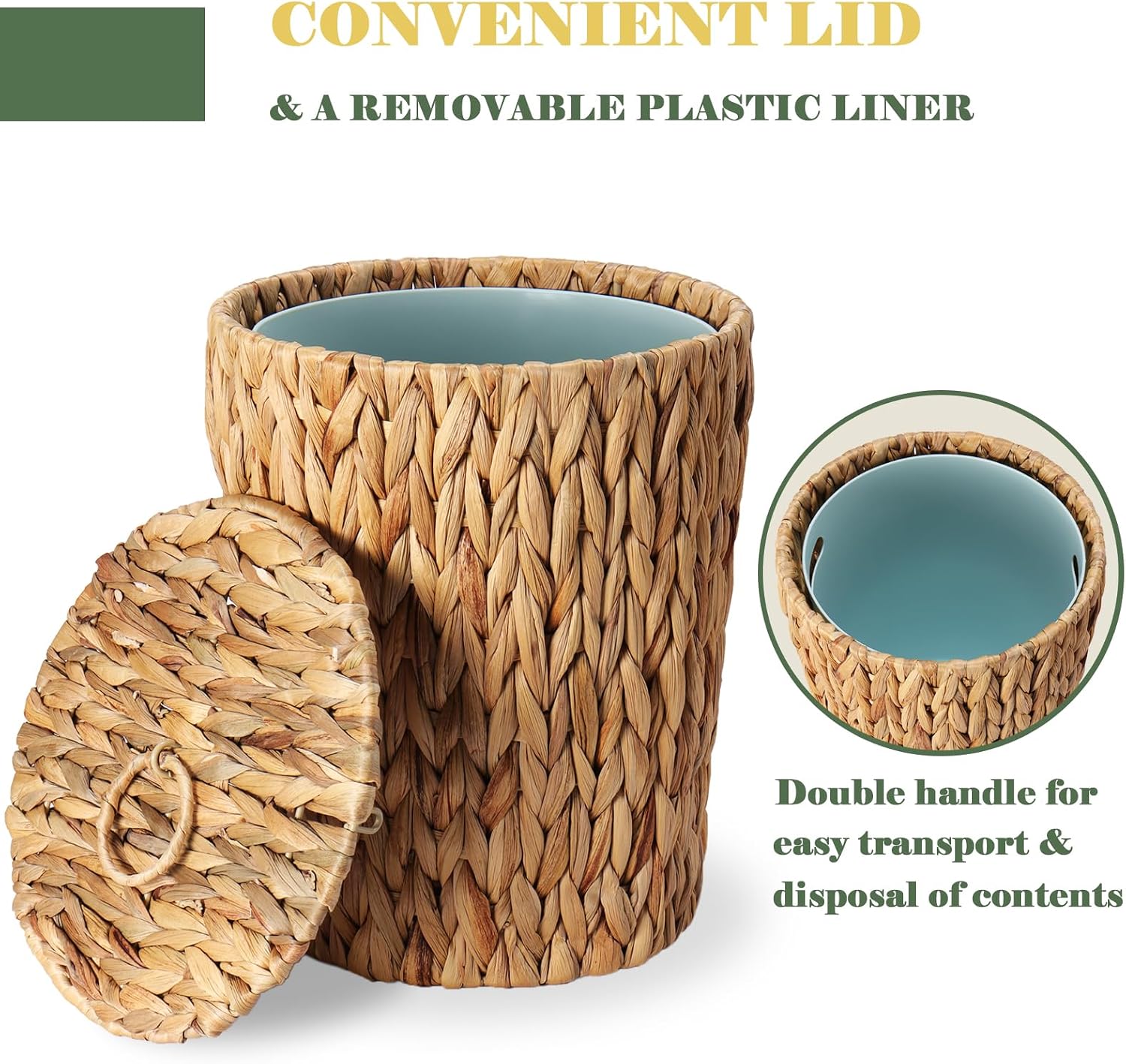 Boho Hand Woven Water / Natural & Blue / 2.6 Gallons