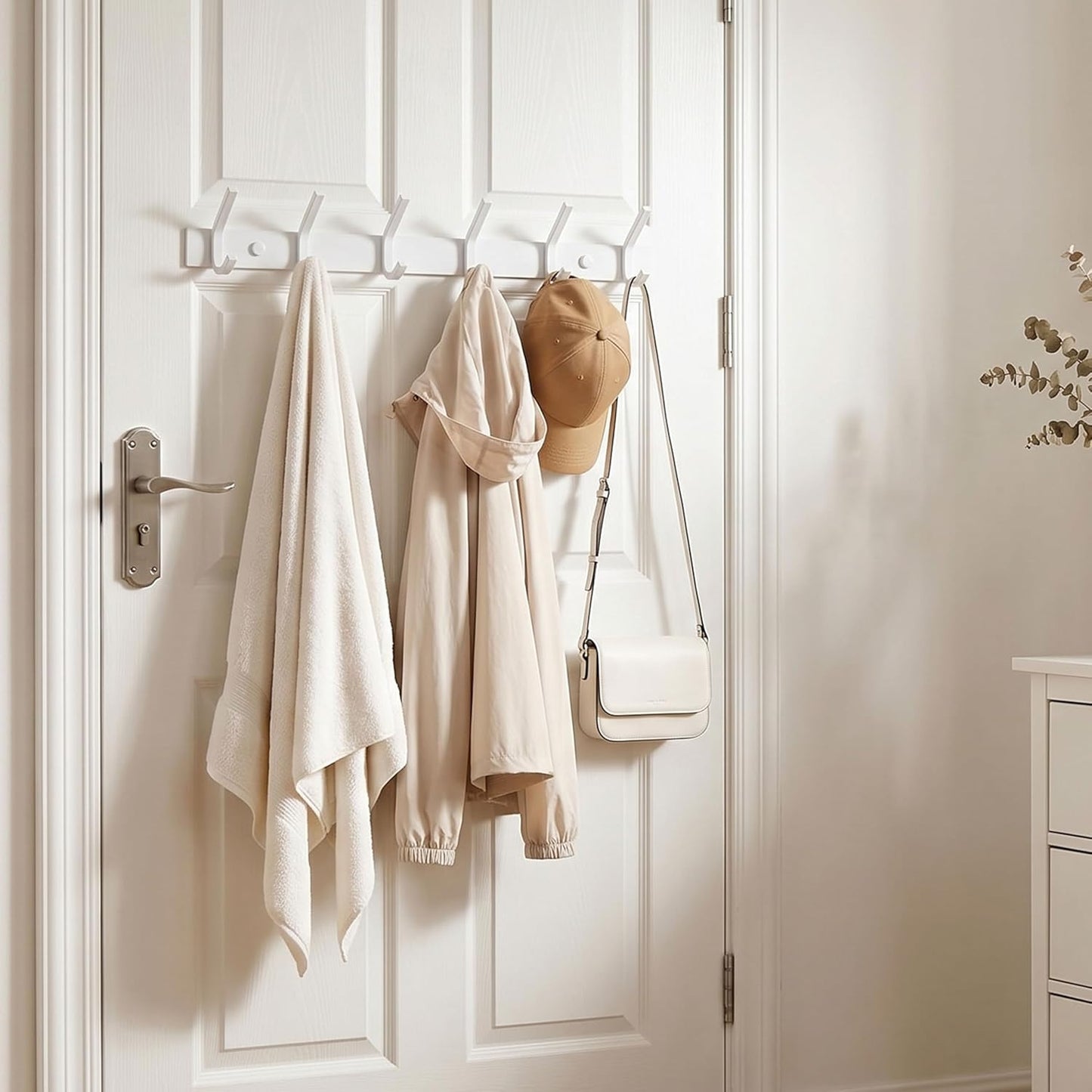 WEBI Coat Rack Wall Mounted,Coat Hooks Wall Mount,Coat Hanger Wall Hook Rack,6 Hooks for Hanging
