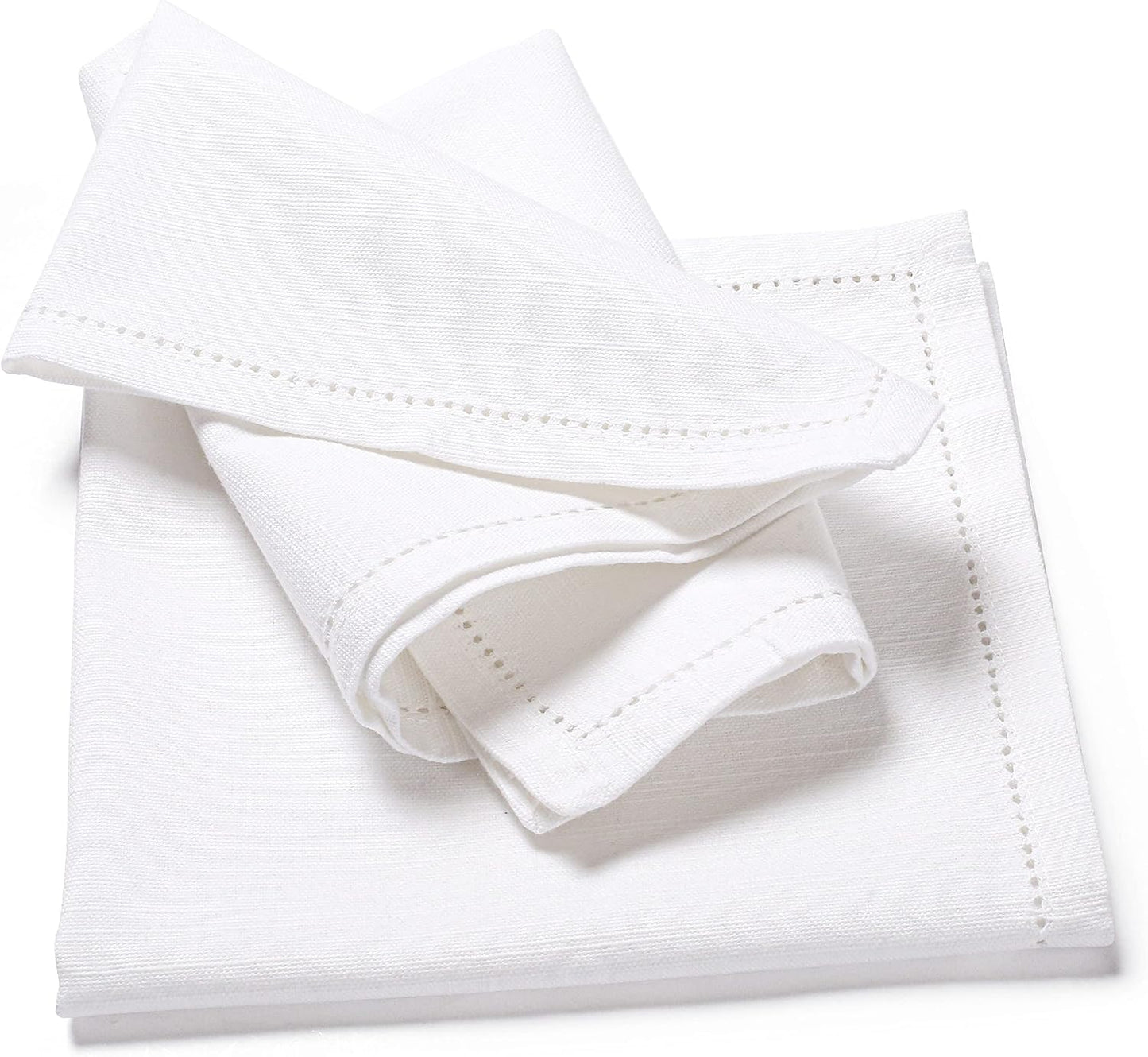 Bedding Craft Cotton Cloth Dinner Napkins, White, 16x16, 12-Pack | 100% cotton, machine washable, wrinkle-resistant