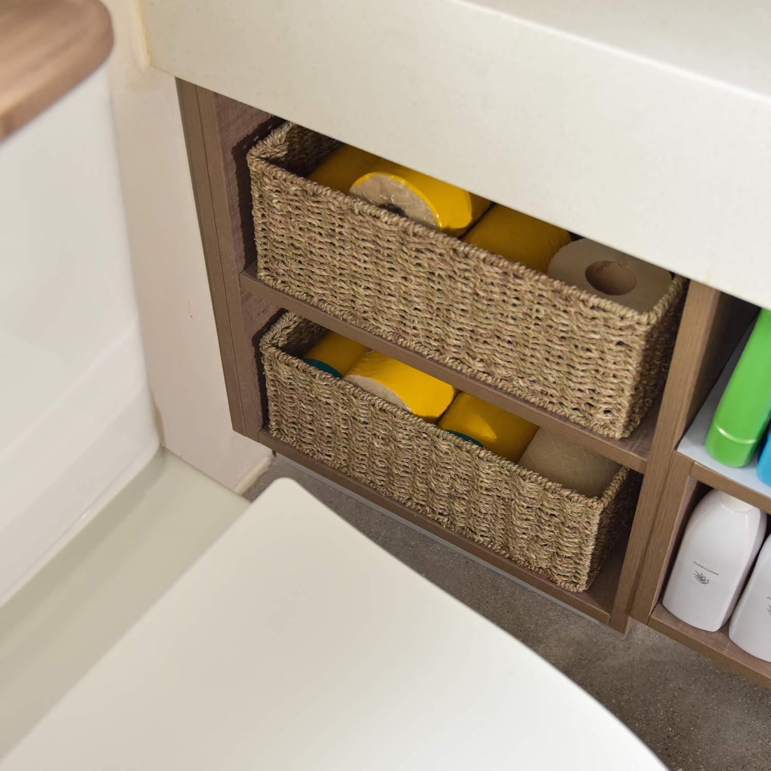 Seagrass Storage Baskets for Toilet Tank Top / Natural / Set of 2