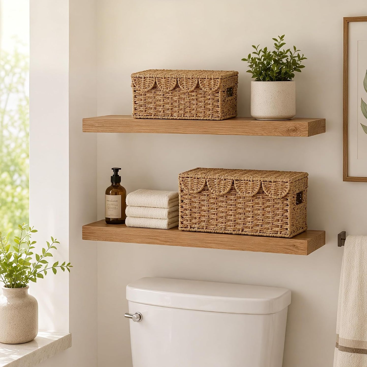 Scalloped Wicker Baskets / Set of 2