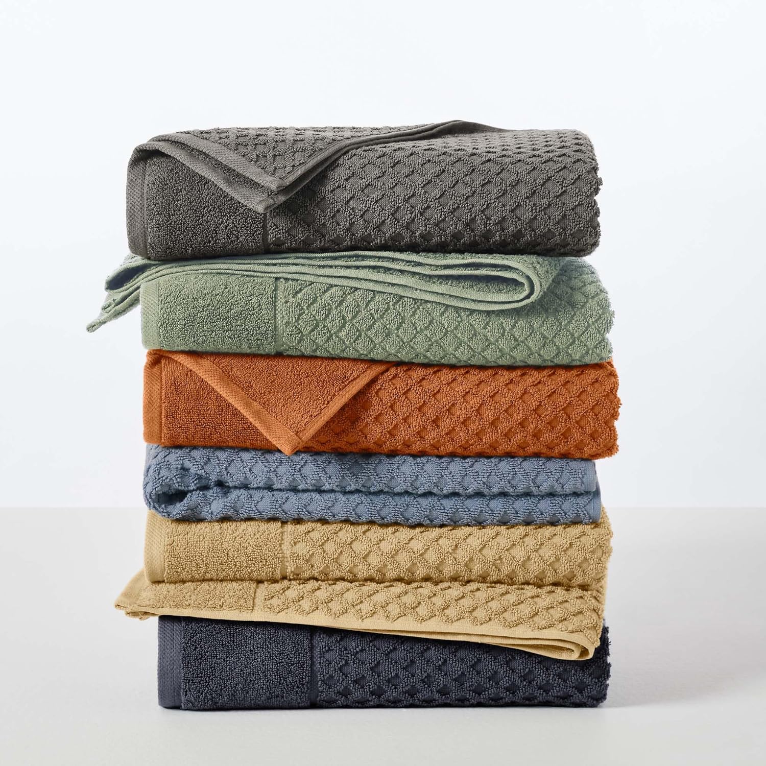 Great Bay Home Hand Towels - 100% Cotton 6 Pack 26x16 Hand Towel Set - Absorbent, Durable, Quick-Dry Towels for