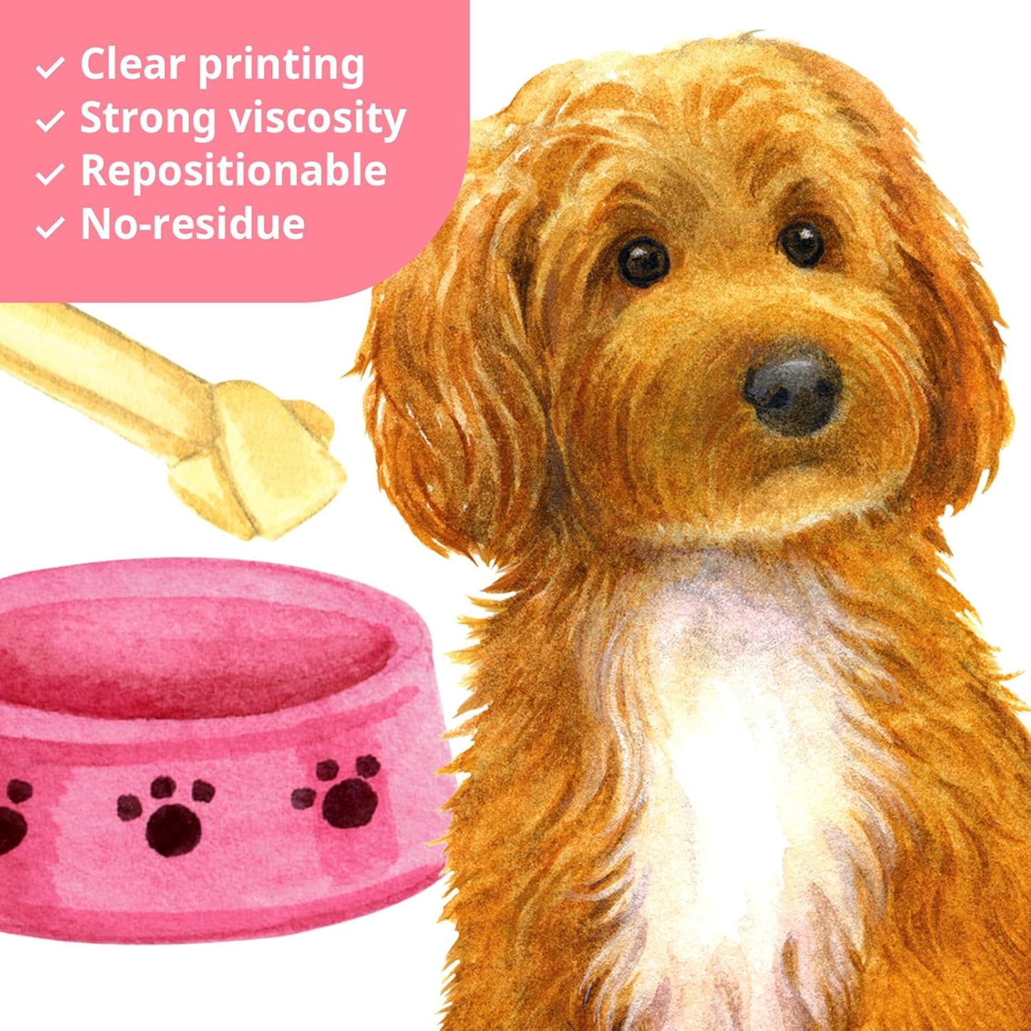 DS8-8045 Wall Decals Stickers Kids Peel and Stick Removable paw décor Print Room Bone Puppy / Dogs
