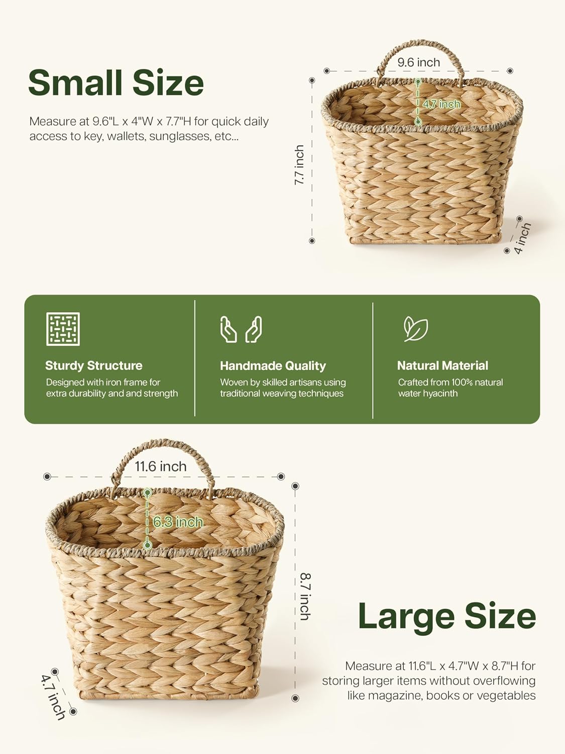 Wicker Wall Baskets / Set of 2