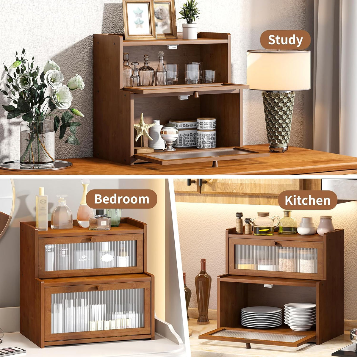 Bread Box for Kitchen Countertop Double Layer Large Corner Bread Box Capacity Bread Storage Bin Farmhouse Breadbox