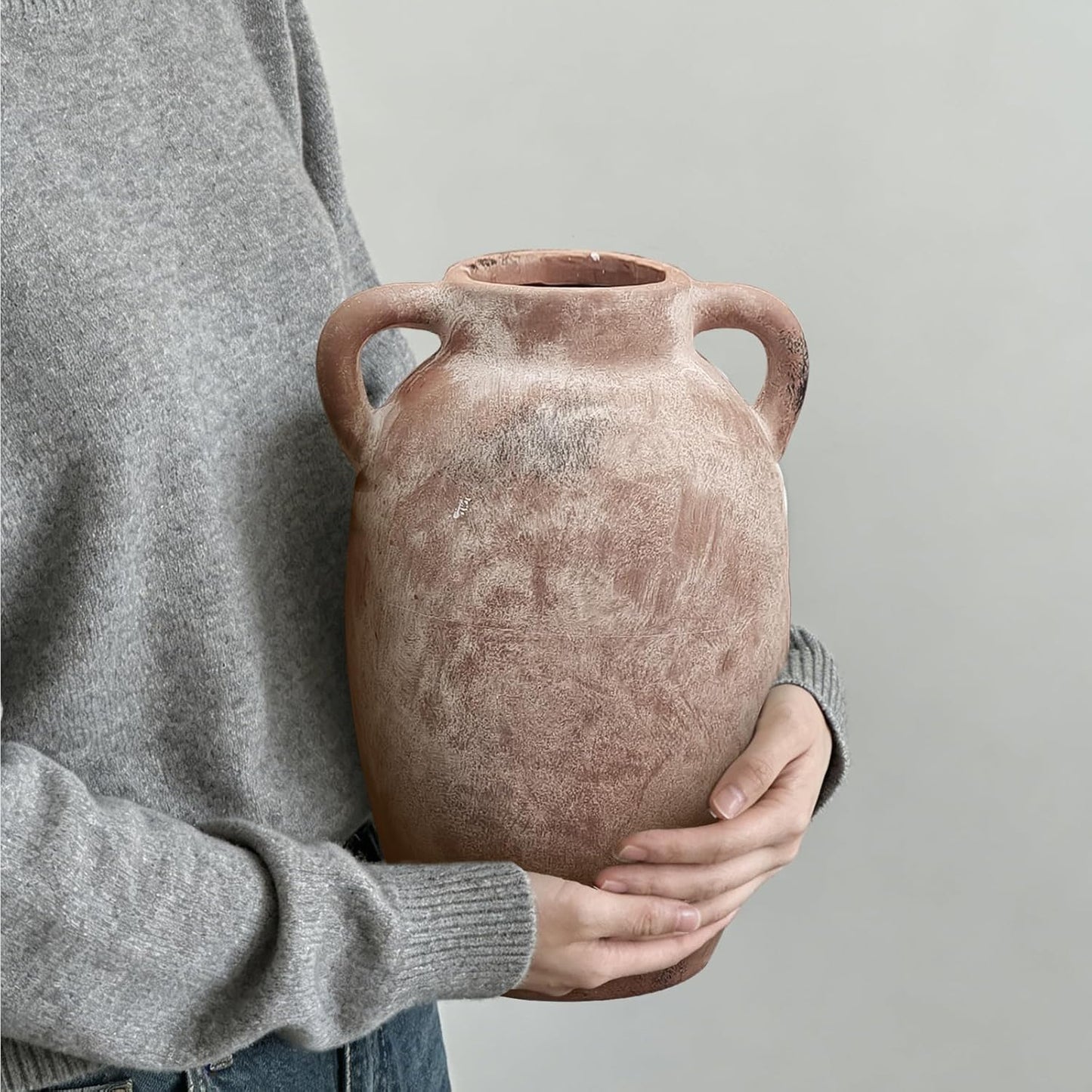 Ceramic Vase-Boho Decorative Vase / Brown