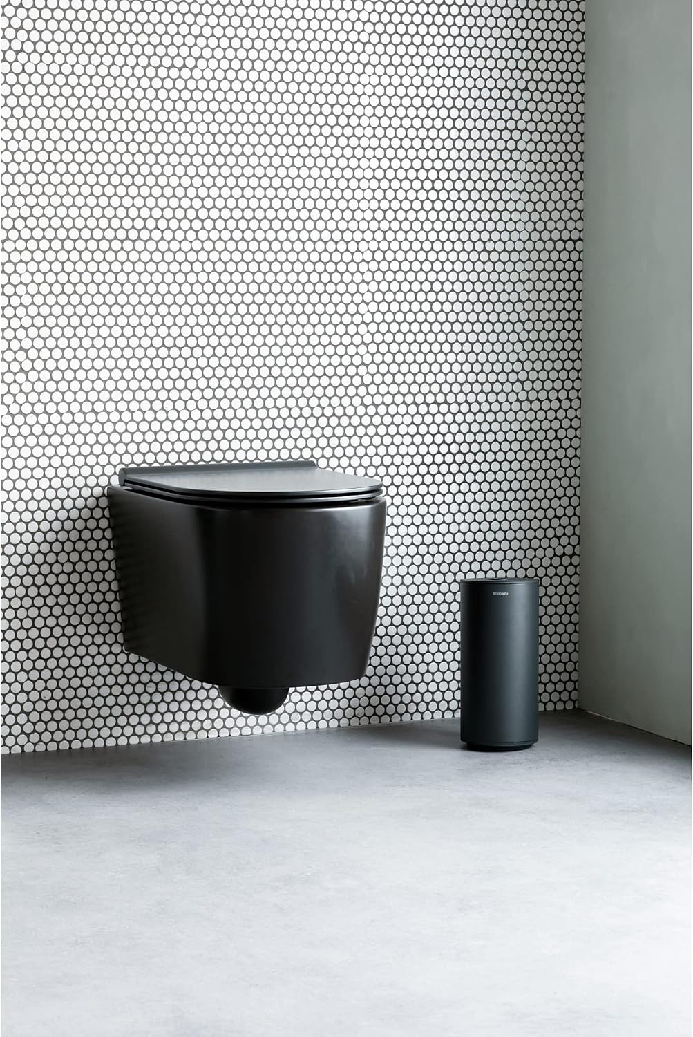 Brabantia Mindset Toilet Roll Dispenser (Mineral Infinite Gray) Anti-Rust, Discreet Bathroom Tissue Holder, 2 Spare