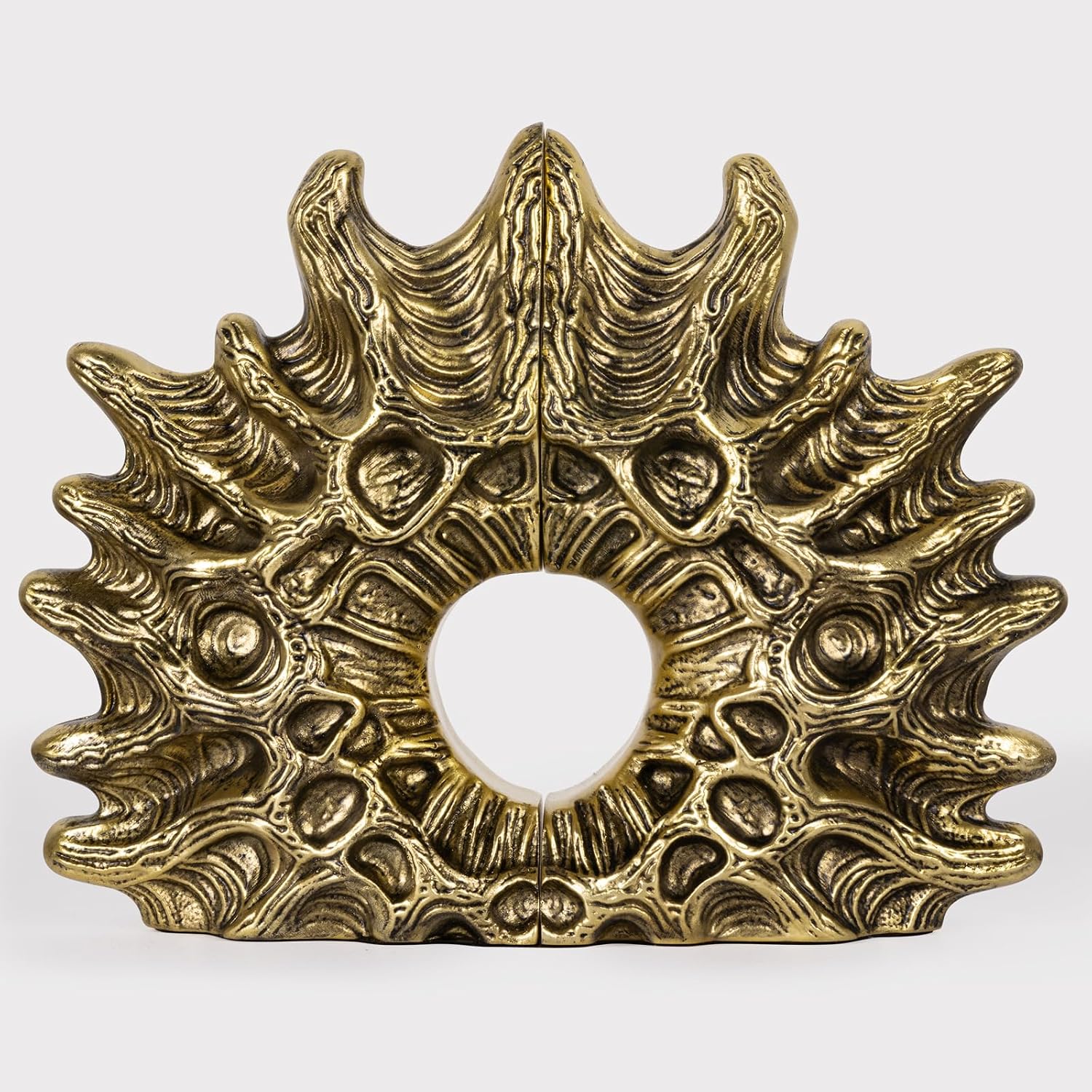 Coral Bookends / Heavy Duty Non-Slip Book Holders / Gold