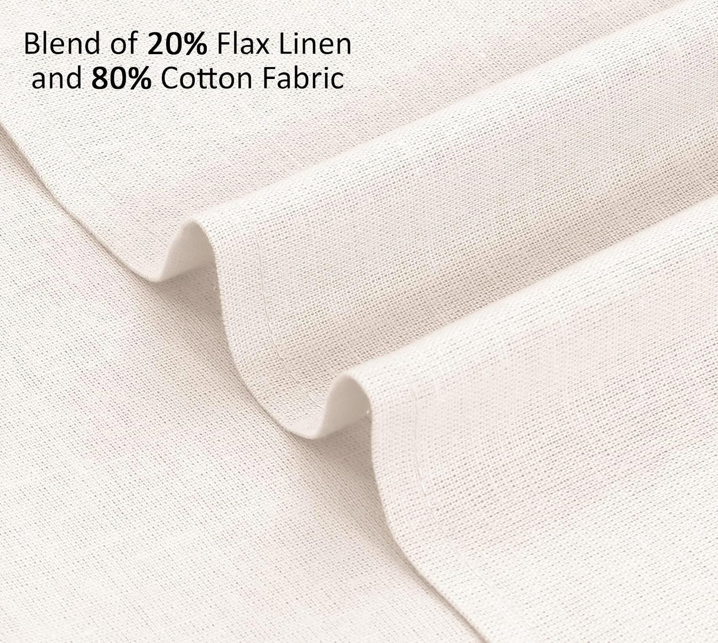 Ruvanti Linen Napkins Set of 12, Linen Cotton Blend 18”x18” - Ivory | Washable Cloth Napkins, Soft, Absorbent Everyday