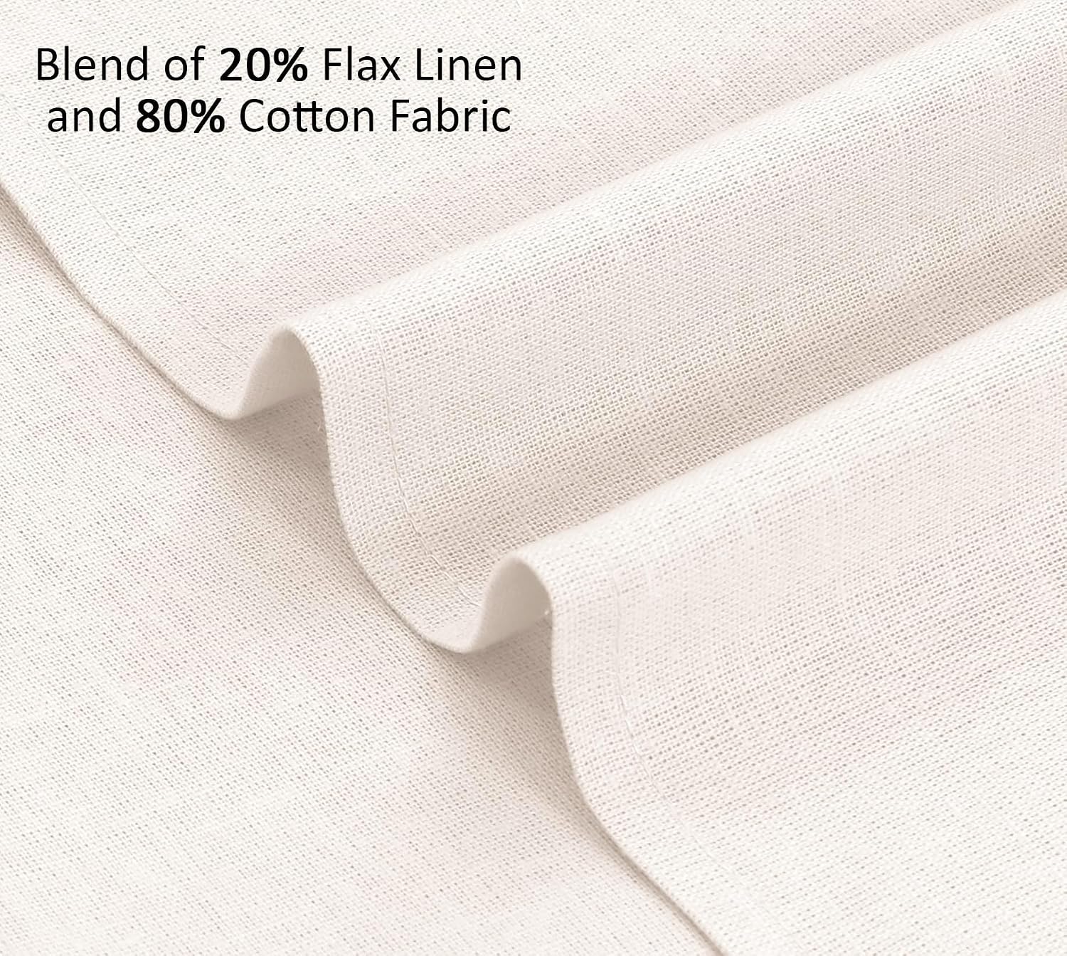 Ruvanti Linen Napkins Set of 12, Linen Cotton Blend 18”x18” - Ivory | Washable Cloth Napkins, Soft, Absorbent Everyday