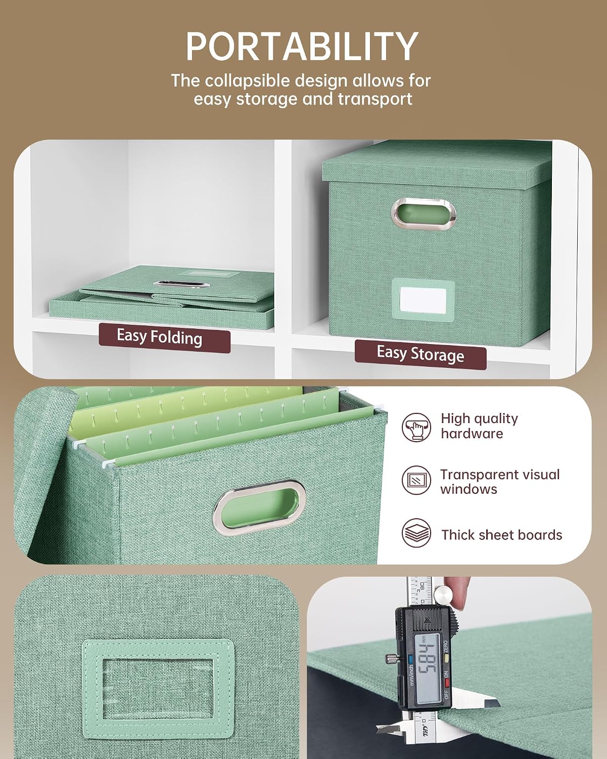 File Organizer / Portable Storage Bins / Green