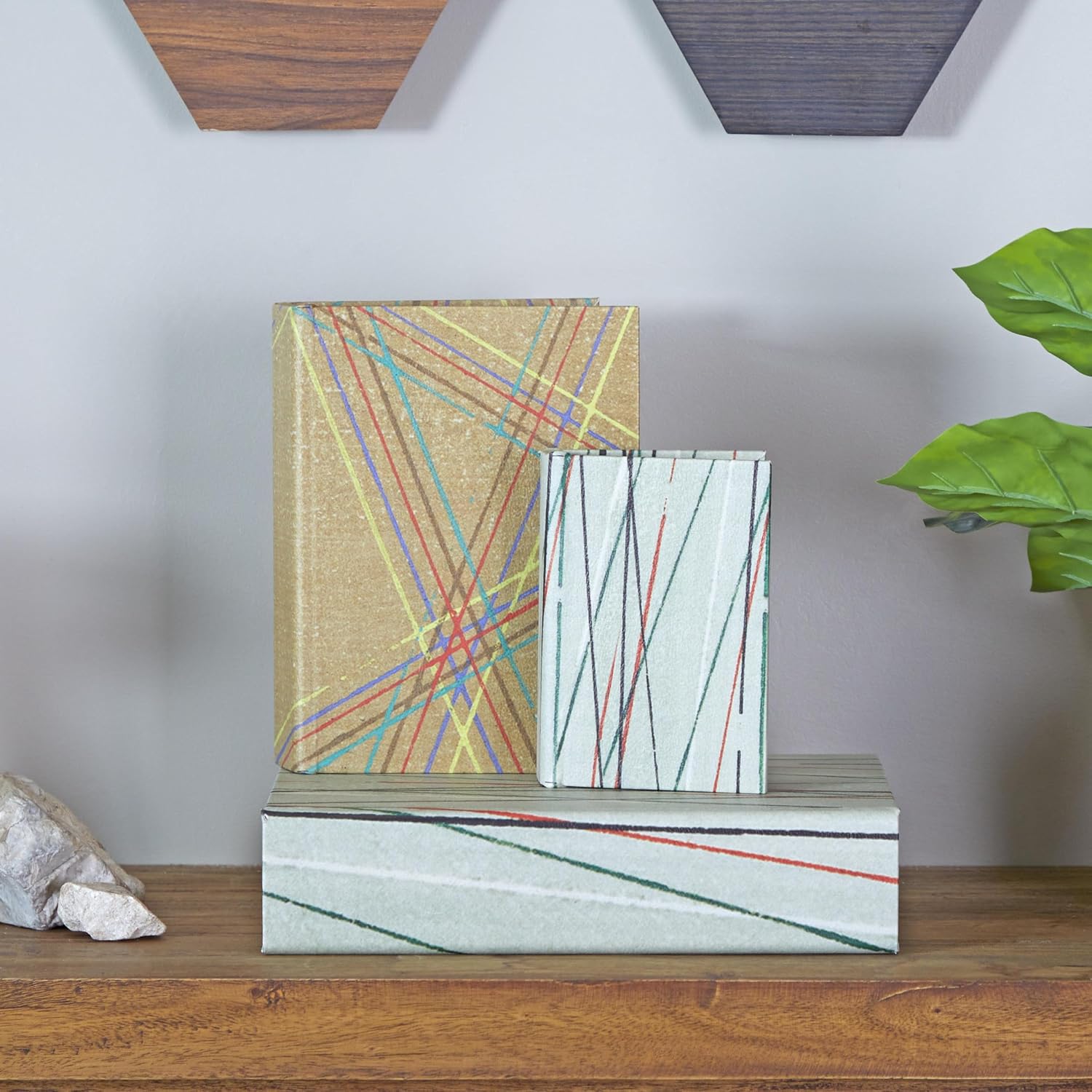 Faux Leather Abstract Decorative Box Faux Storage Book Book Shaped / Green / 11.90", 9.15", 6.40