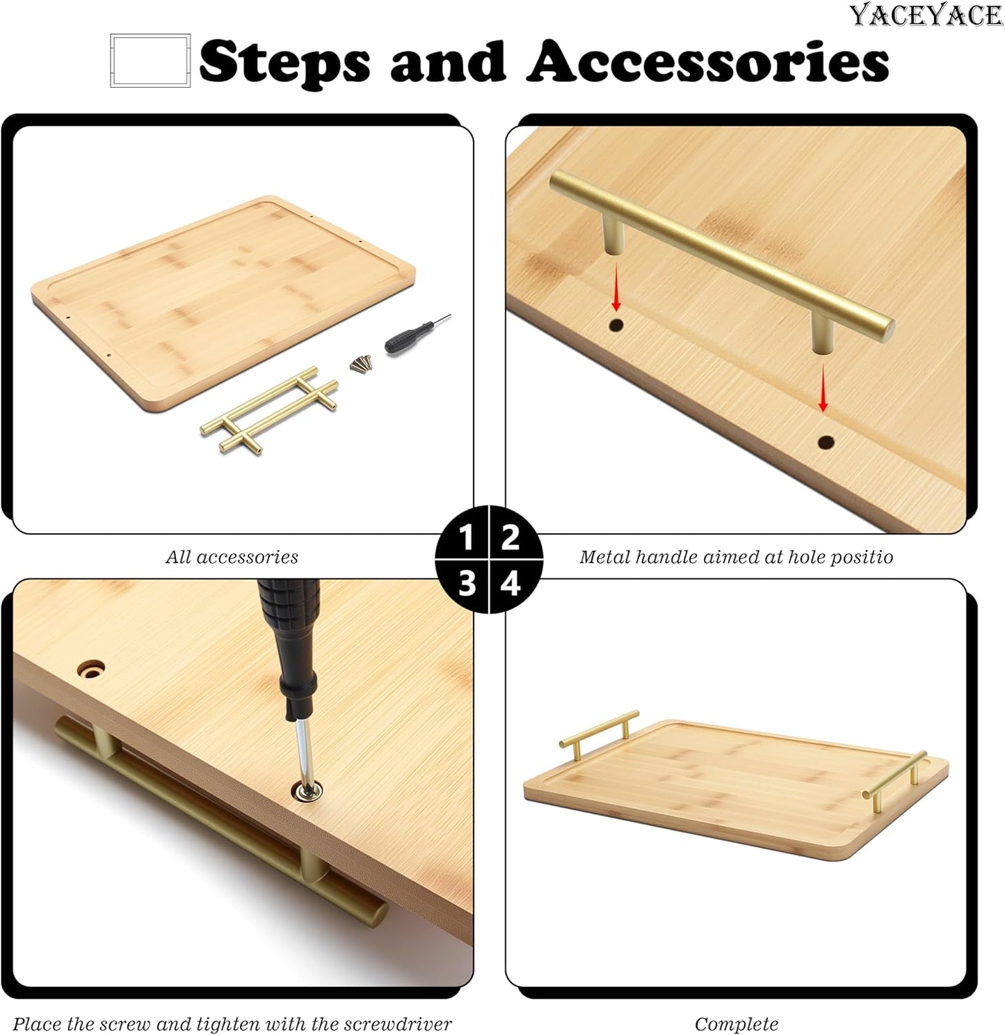 Bamboo Serving Trays / Natural Bamboo / 12 x 7.5 x 1.8
