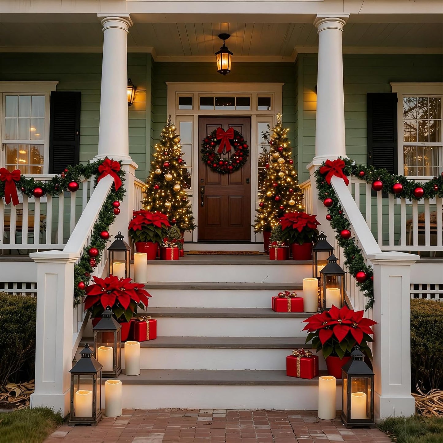 Homemory 4" x 6" Large Waterproof Outdoor Flameless Candles, Battery Operated Flickering LED Pillar Candles with Remote