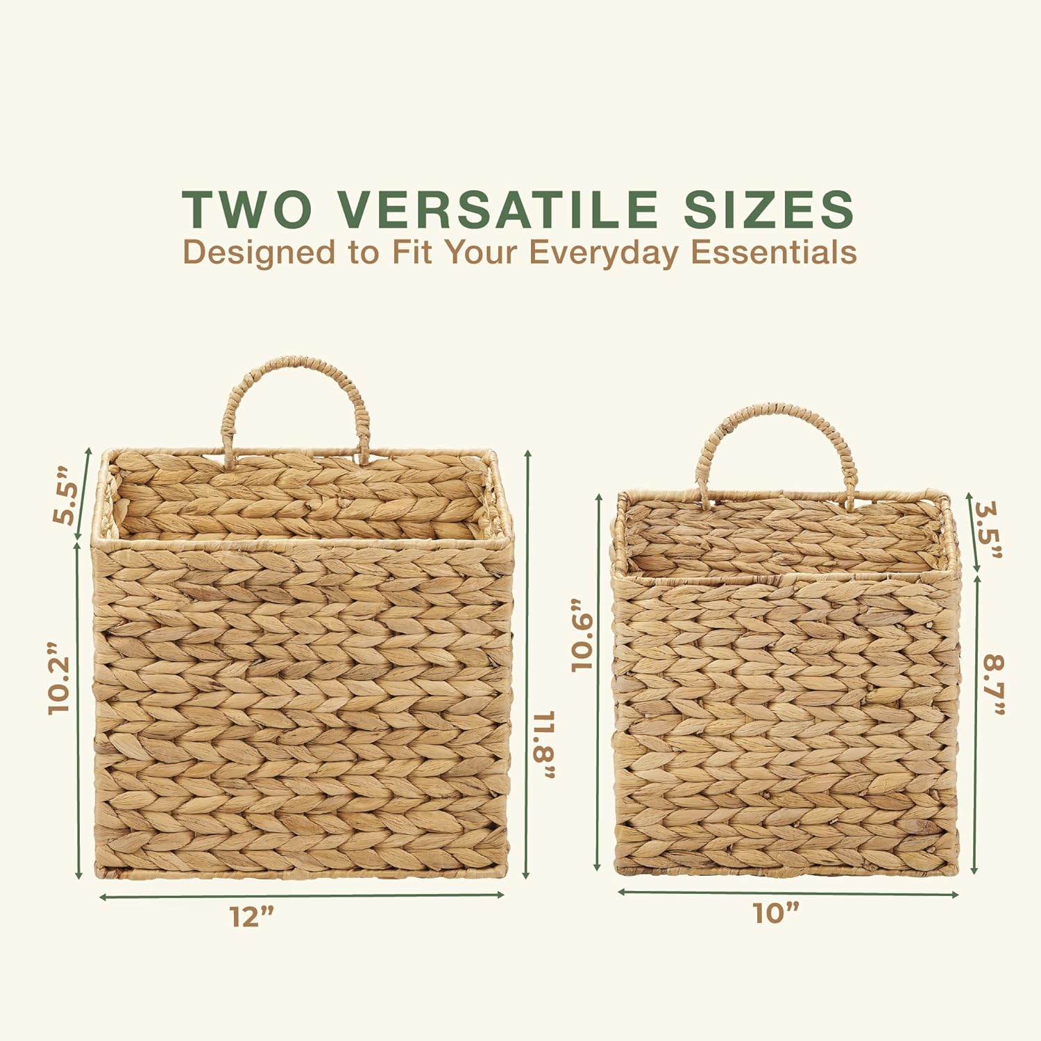 Woven Wall Baskets for Storage / Natural / Set of 2