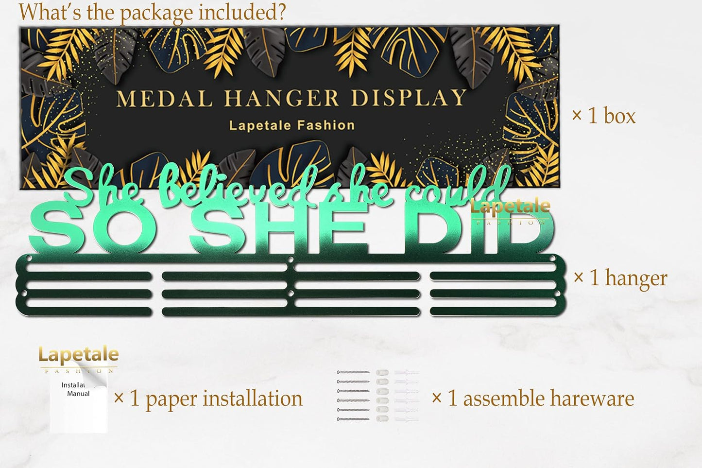 Race Medal Holder Wall Hanger,Marathon Medal Display and Runner Medal Hanger Display,Bib Running Medal Display, Running