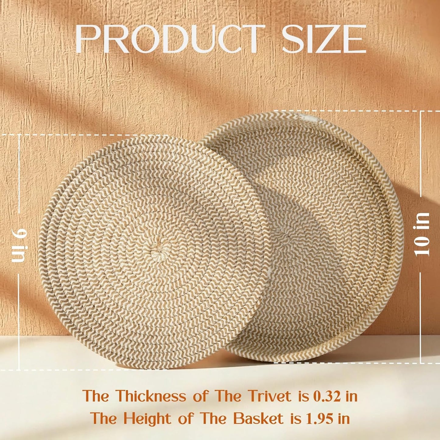 Storage Basket / Pot Holders Heat Resistant Mats / Mix Brown / Set of 5