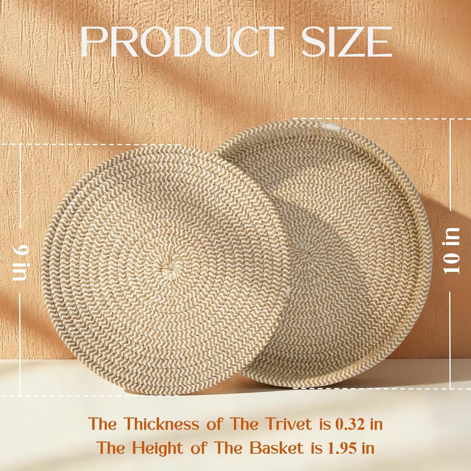 Storage Basket / Pot Holders Heat Resistant Mats / Mix Brown / Set of 5
